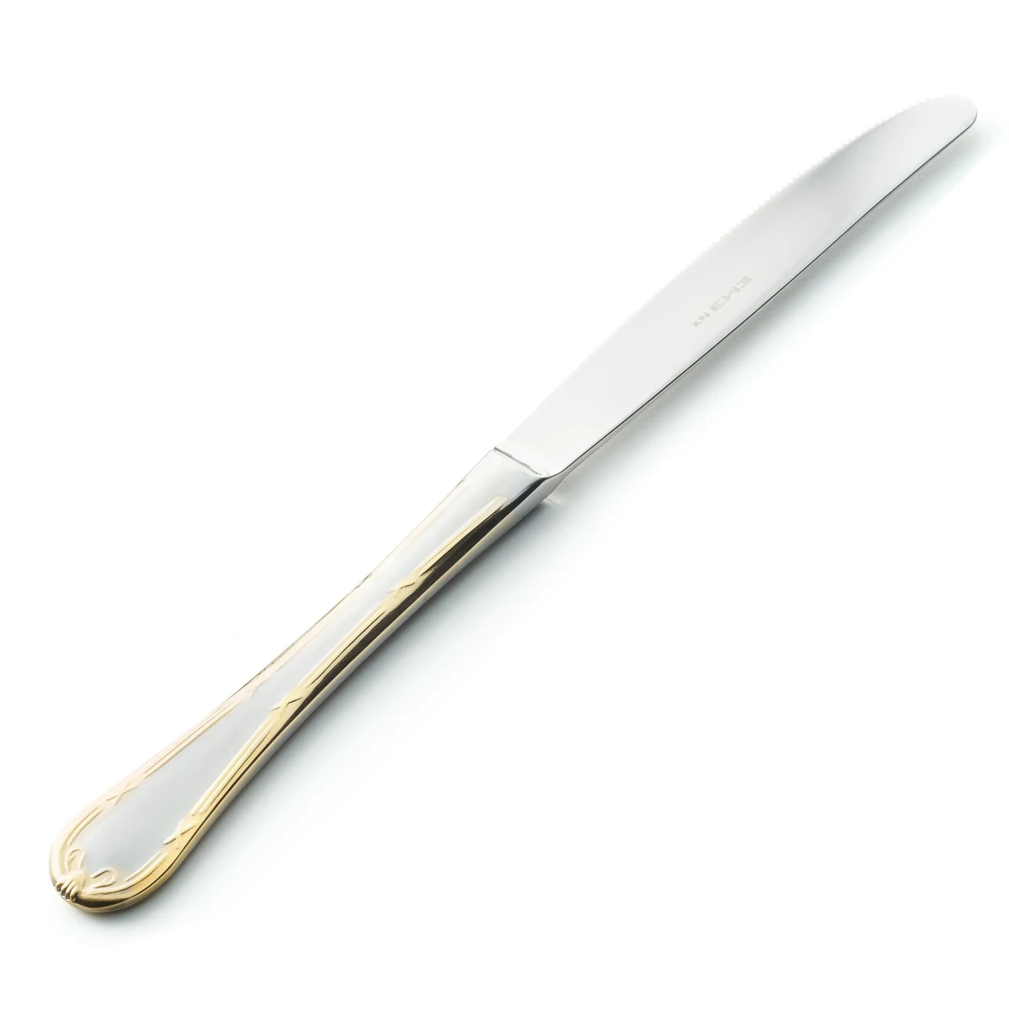 Coltello da tavola LUIGI XVI ORO in acciaio 18.10 AISI304 3 mm, Lunghezza 235 mm manico in acciaio lavabili in lavastoviglie