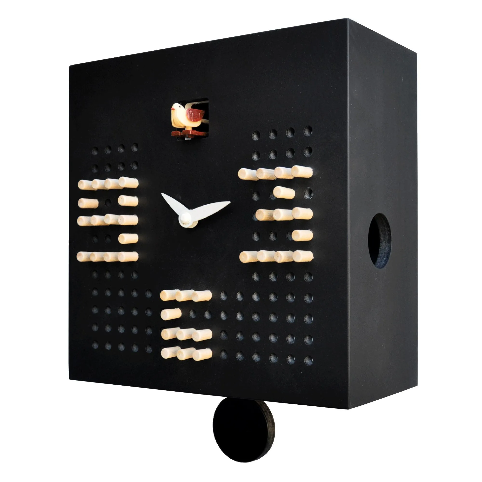 Orologio con cucù da Parete SOLITARIO in legno 22x10xh22 cm con in MDF colore Nero