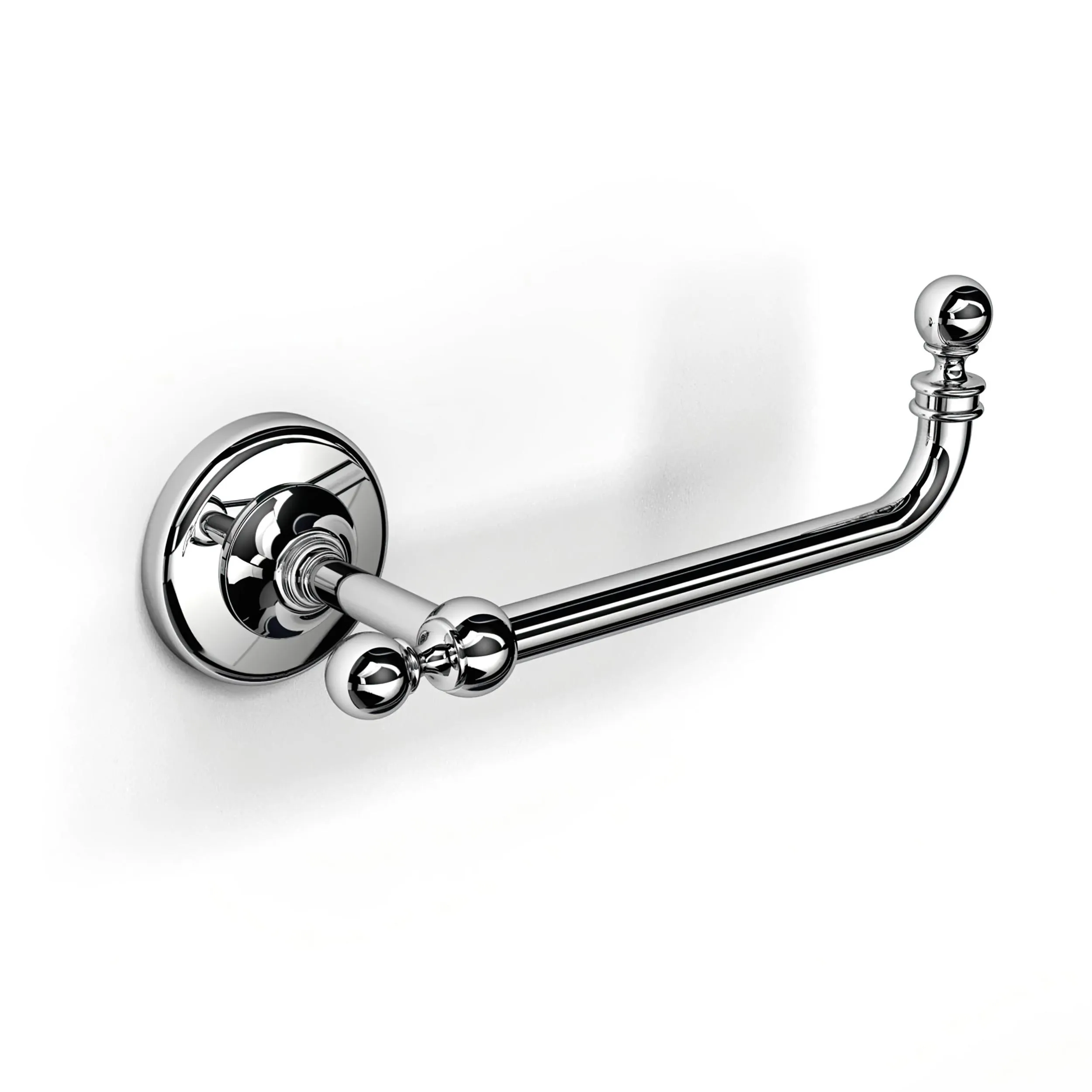 Portarotolo di carta igienica British inox 19,5x8,5xh8,00 cm Stile Inglese Classico primo Novecento finitura inox lucido