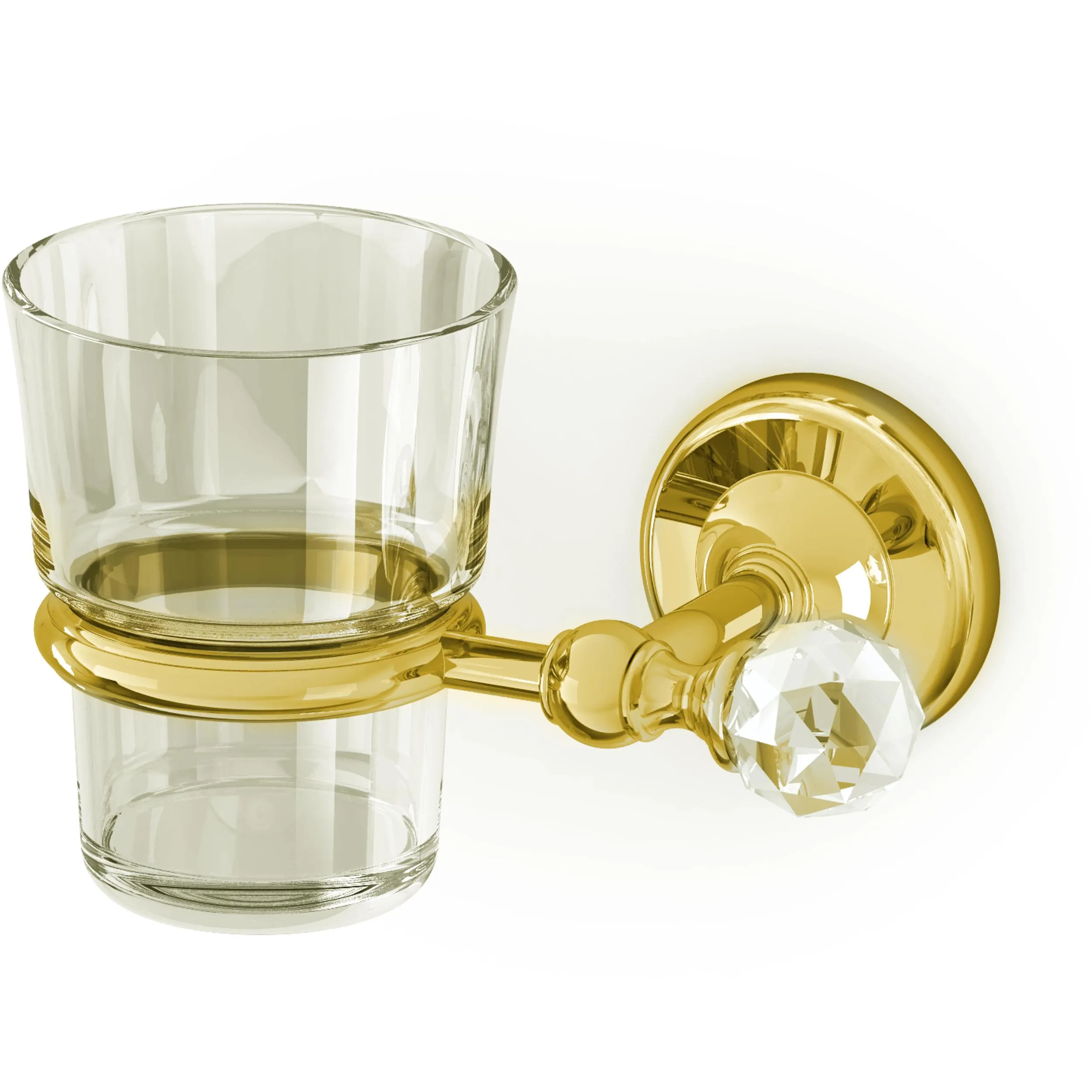Porta Bicchiere Linea MADRAS ORIENTE 11x8xh18 cm ORO e Swarovski trasparente cristallino contenitore in vetro trasparente