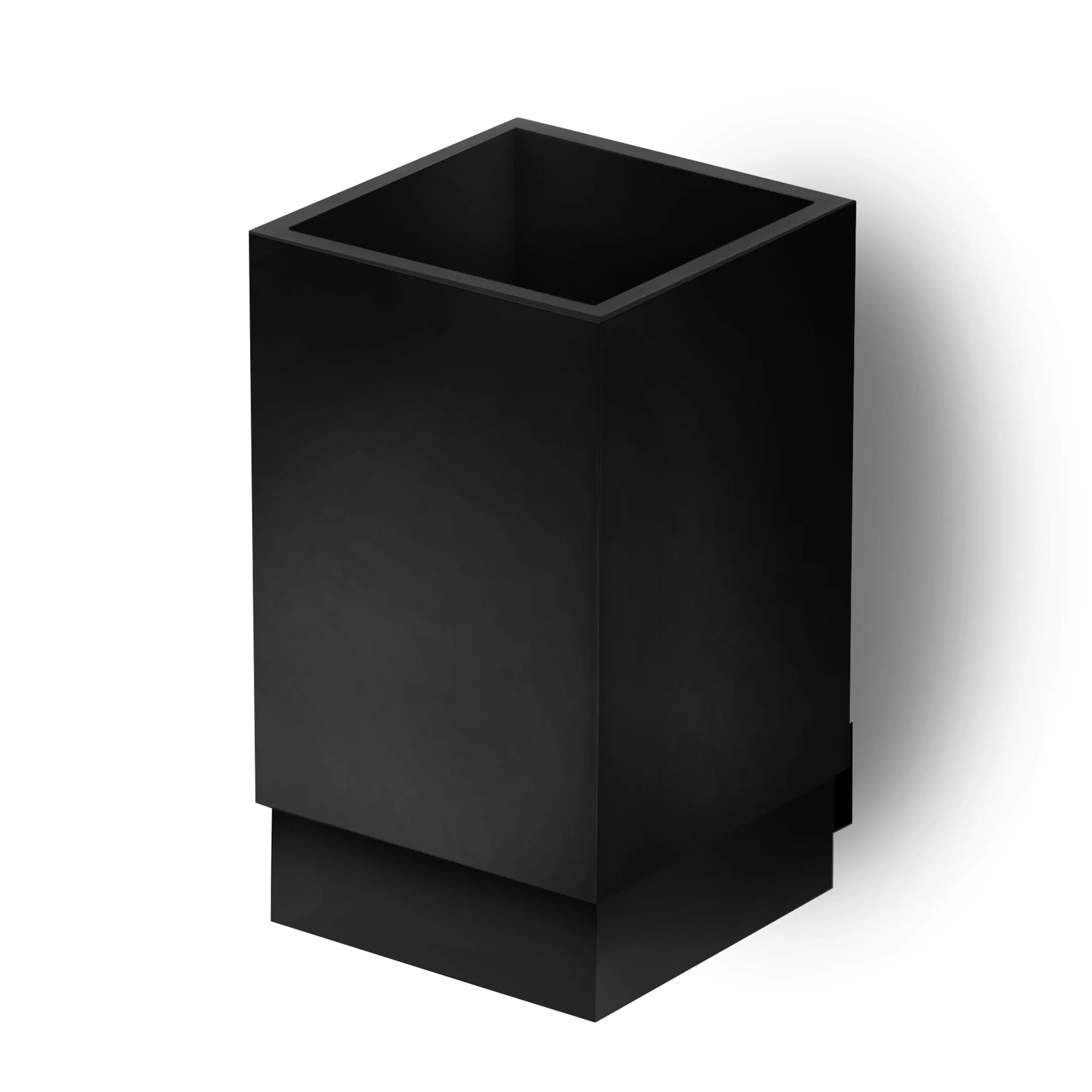 Porta Bicchiere Sospeso XONY 7,5x10xh 9,5 cm Acciaio inox Lucido e contenitore in resina Nero opaco