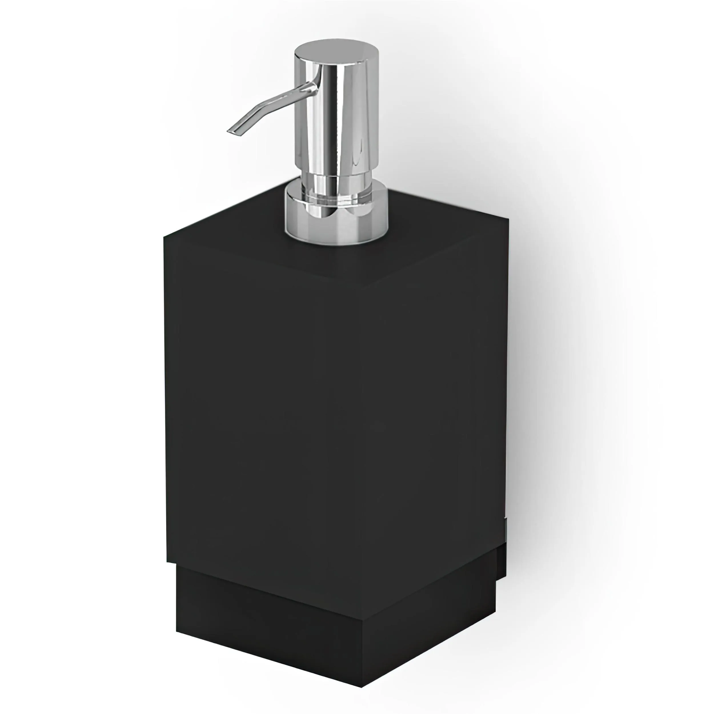 Porta Dispenser da Appoggio XONY 7,5x7,7xh17 cm Acciaio inox Lucido e contenitore in resina Nero opaco