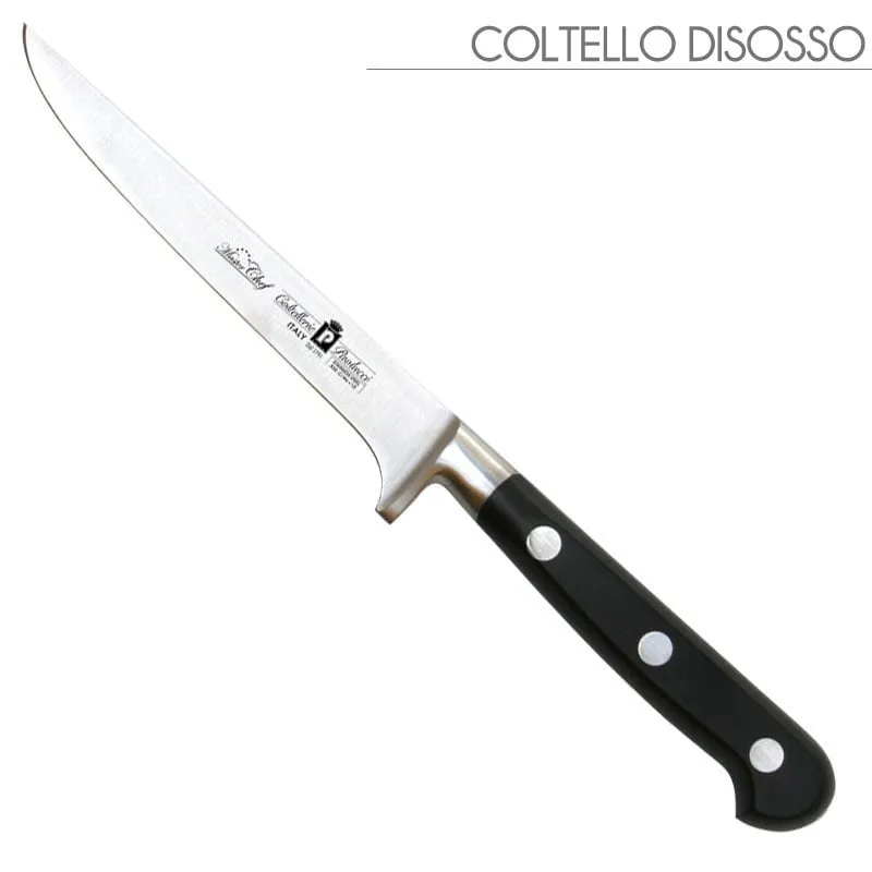 Coltello disosso forgiato Manici in POM per alimenti. colore nero. resistente in lavastoviglie.