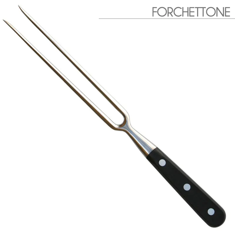 Forchettone forgiato Manici in POM per alimenti 32 cm colore nero. resistente in lavastoviglie