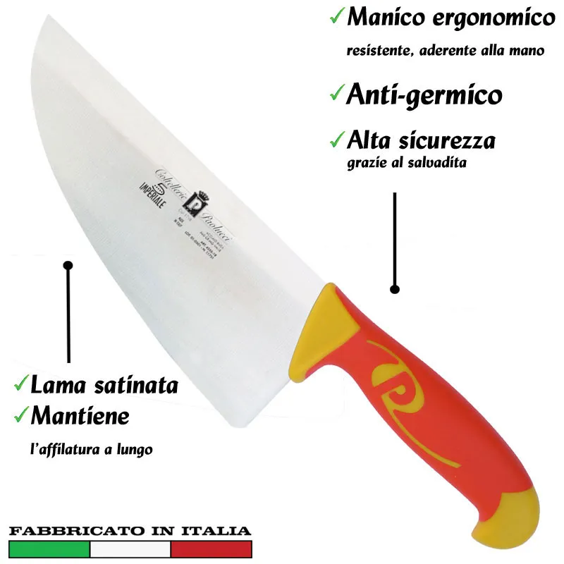 Fetta largo pesante inox 22 cm Manici in polipropilene gomma antiscivolo atossici. trattamento germicida. adatto lavastovigli