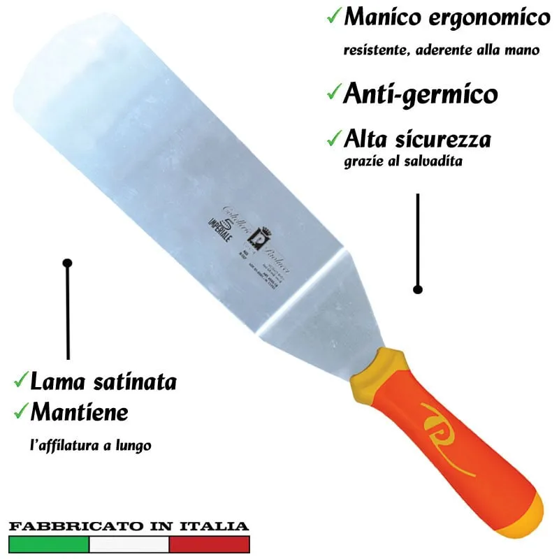 Spatola per hamburger 26 cm Manici in polipropilene gomma antiscivolo atossici. trattamento germicida. adatto lavastoviglie