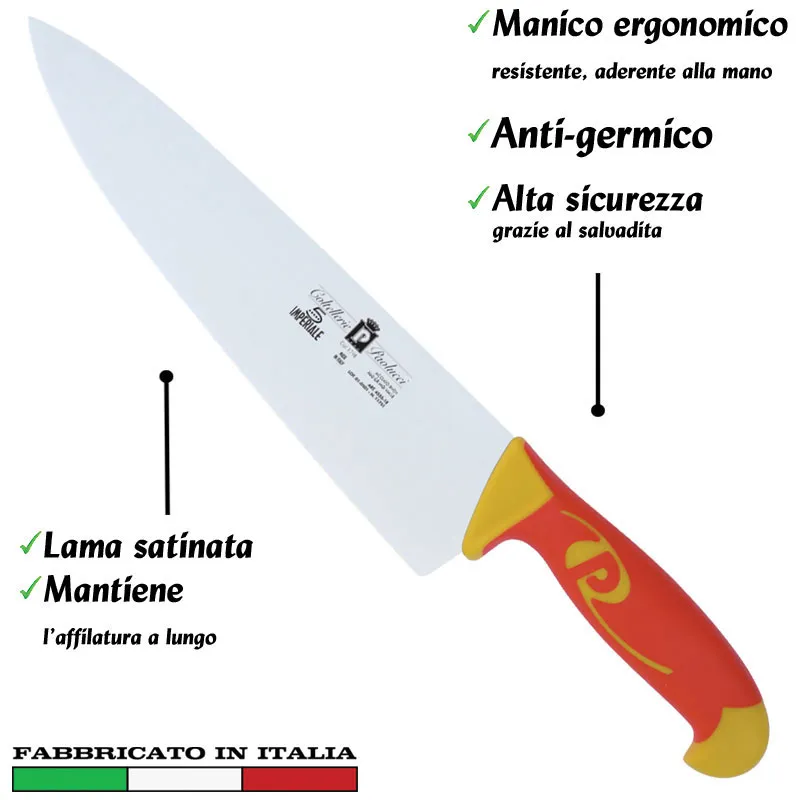 Coltello trinciante lama inox Manici in polipropilene gomma antiscivolo atossici. trattamento germicida. adatto lavastoviglie