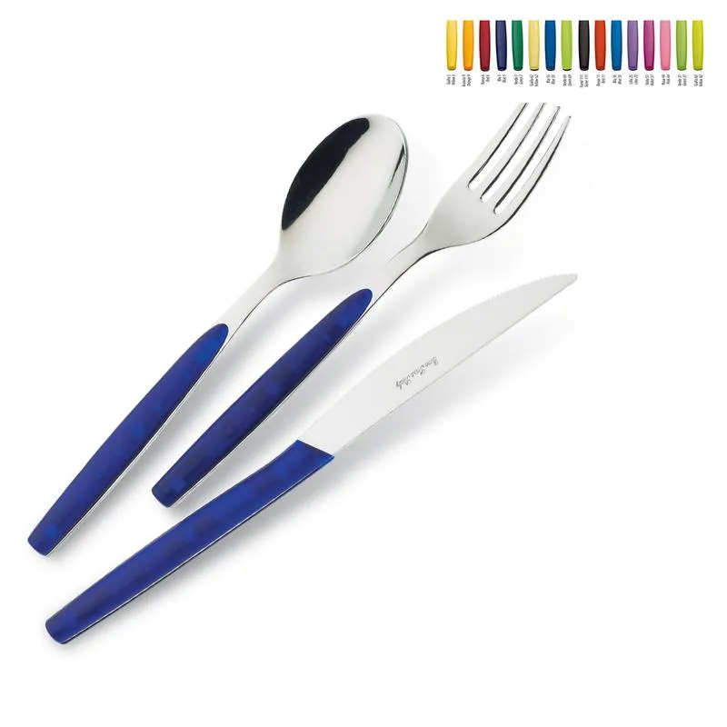 Set Posate colorate 4 pezzi un posto tavola DREAM 1 Coltello 1 Forchetta 1 Cucchiaio 1 Cucchiaino caffe in acciaio 18/0 (AISI430) Nichel Free