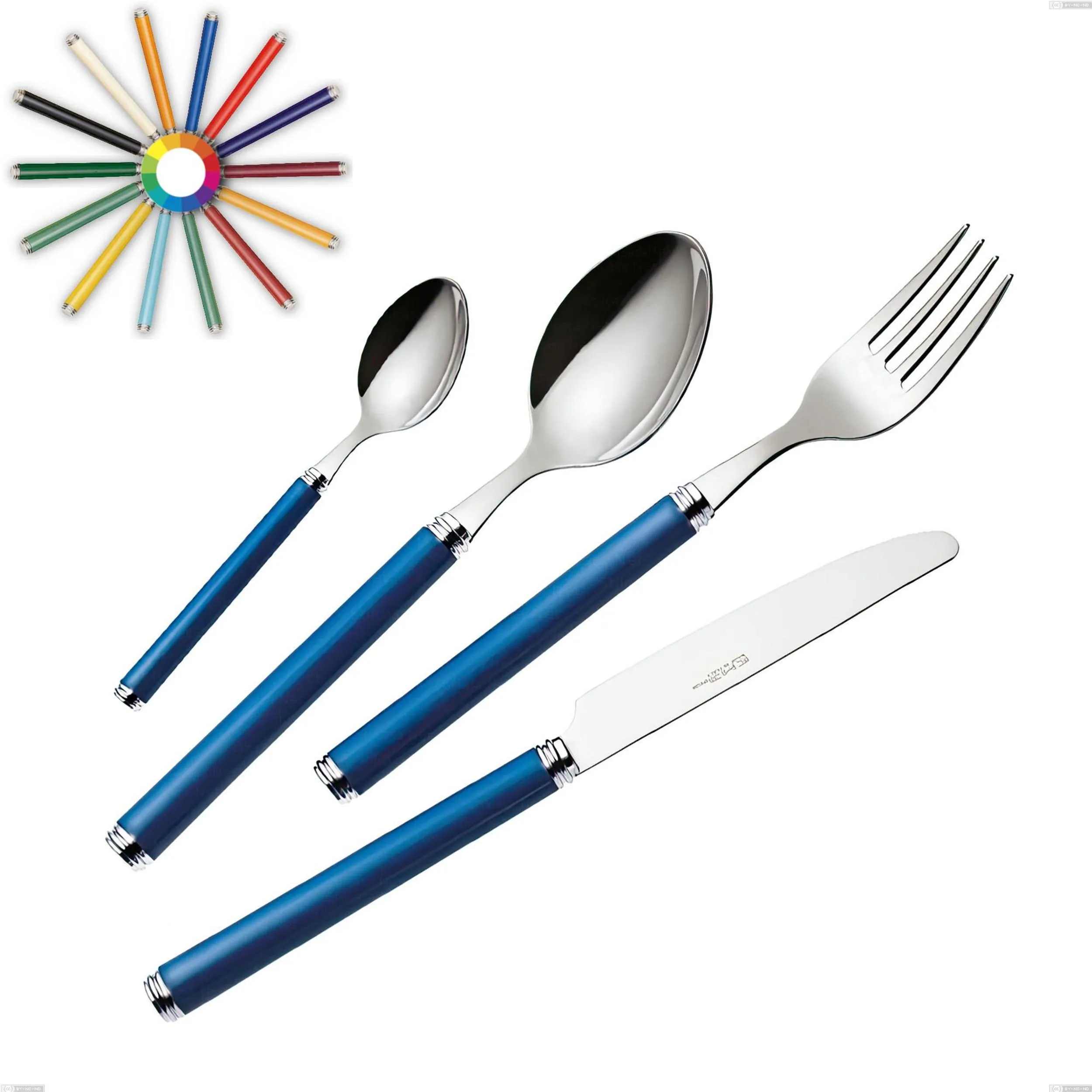 Set Posate colorate 4 pezzi un posto tavola LINEA 1 Coltello 1 Forchetta 1 Cucchiaio 1 Cucchiaino caffe in acciaio 1810