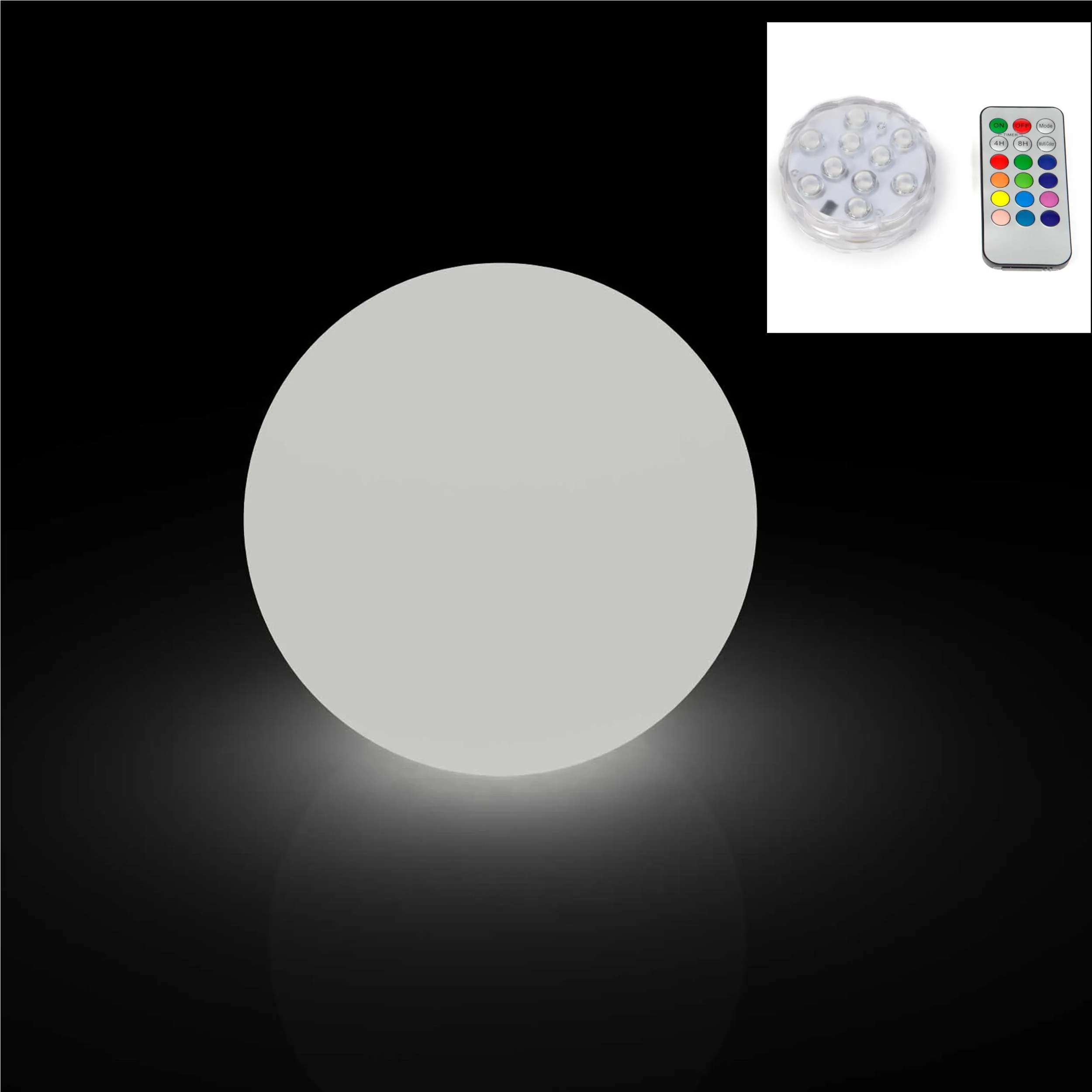 Lampada Sfera MOON Trasparente per interno esterno diametro 40 cm con illuminazione RGB immergibile e telecomando