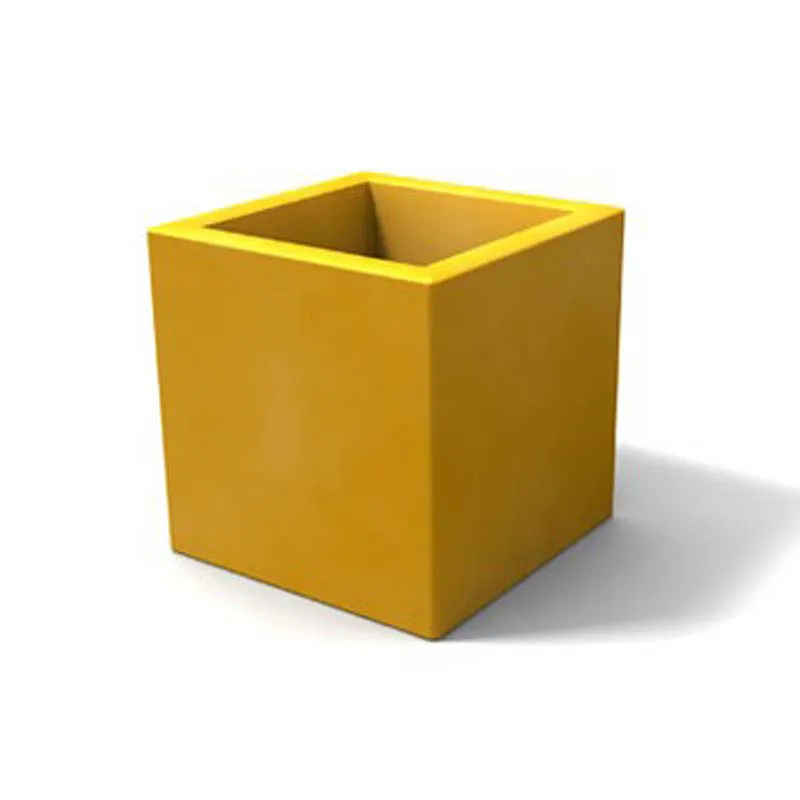 Porta vaso in polietilene MODELLO ELLENICO liscio Dimensioni 35 x35xh 35 cm uso interno esterno colore Ocra