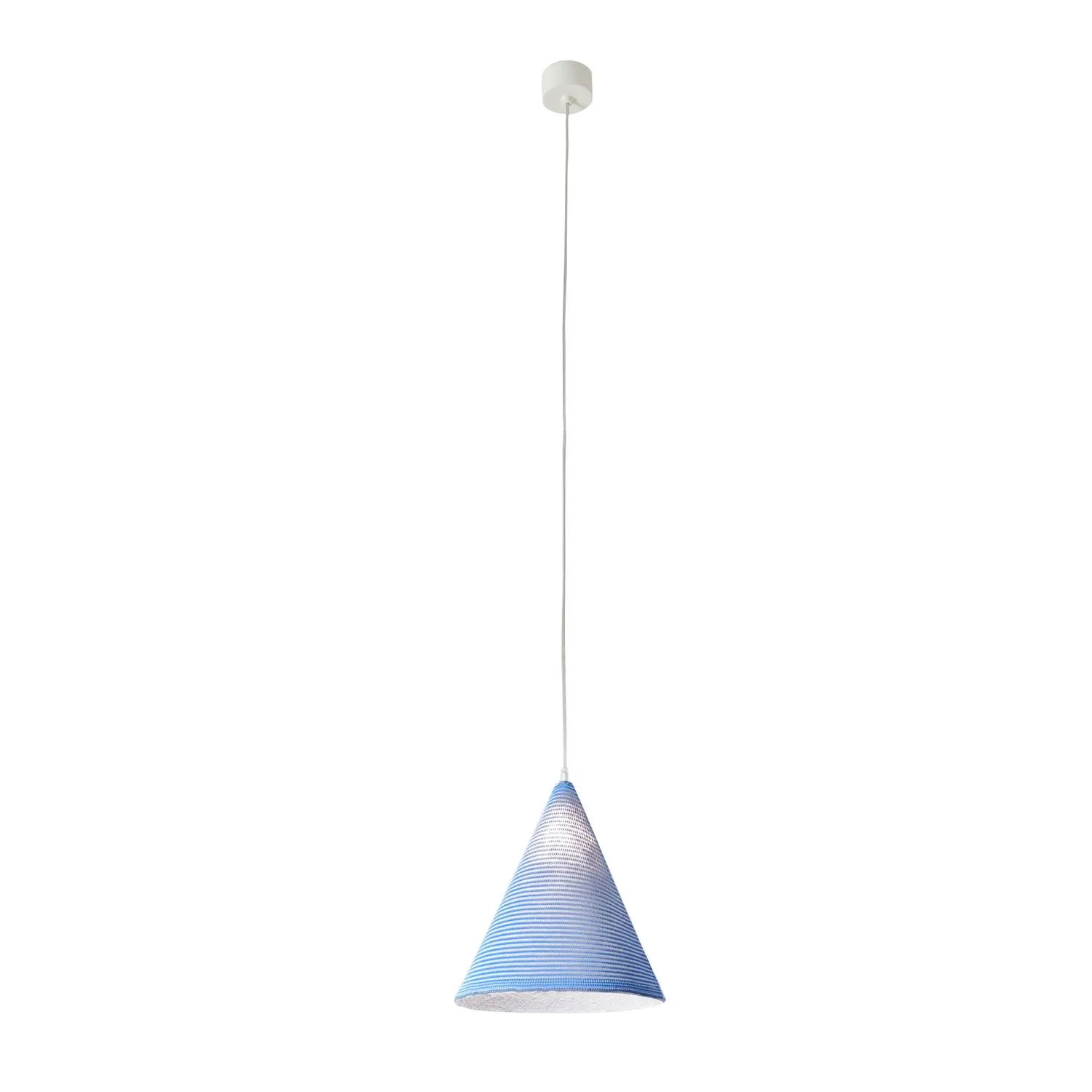 Lampada da Soffitto Jazz stripe colore blu Altezza 31 cm Diametro 29 cm, realizzata in laprene, nebulite, lana 100%