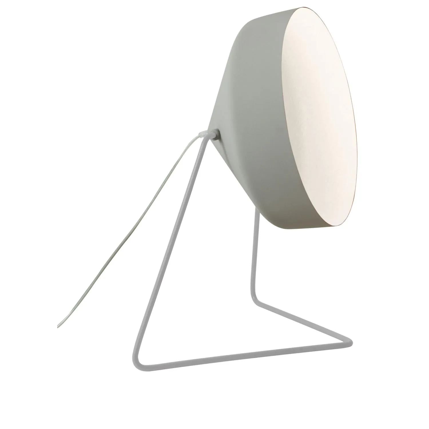 Lampada da terra Cyrcus F cemento colore grigio Altezza 22,5 cm Diametro 40 cm, realizzata in acciaio, nebulite, vernice effeto cemento