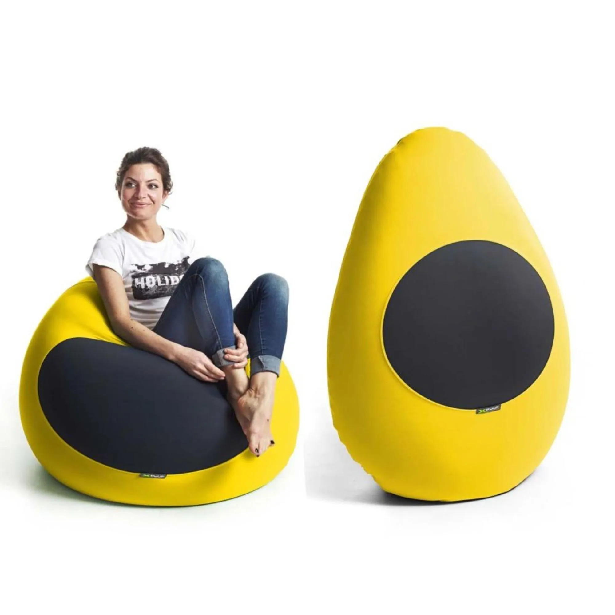 Pouf in microfibra elastica traspirante X-Drop 70x40xh140 cm colore Giallo