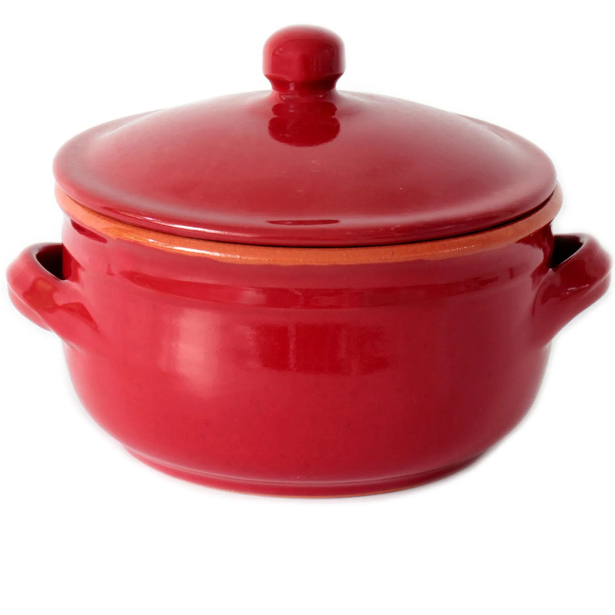 Tegame in Terracotta con coperchio Ø35x h 24 cm Colore Amaranto Adatti per cucinare su : Fiamma, Piastra elettrica , Forno , Microonde