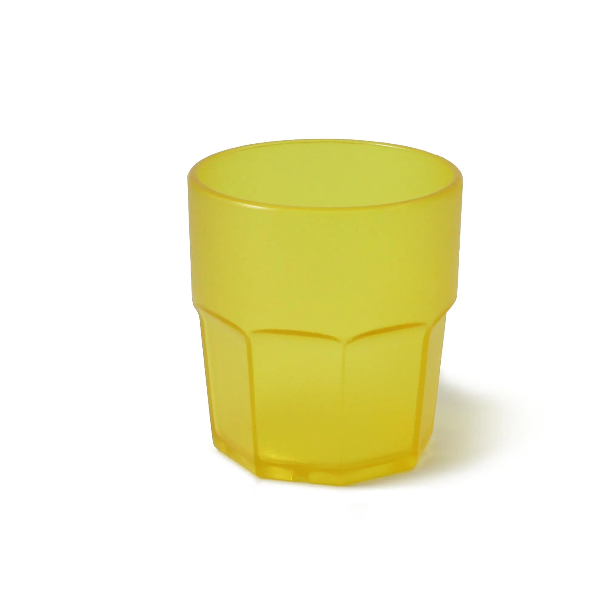 Bicchiere in Policarbonato ottagonale Ø7,7xh8,3 cm -220 ml impilabile Colore Giallo trasparente