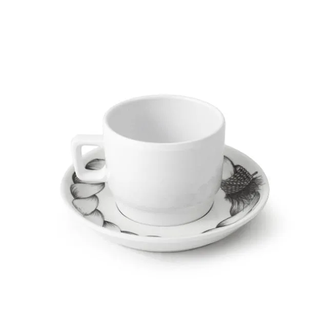 Tazza da caffè Ø 6 h 4,80 cm Piattino diam. 11 cm, capacità 100 ml - Colore: Bianco Ottico