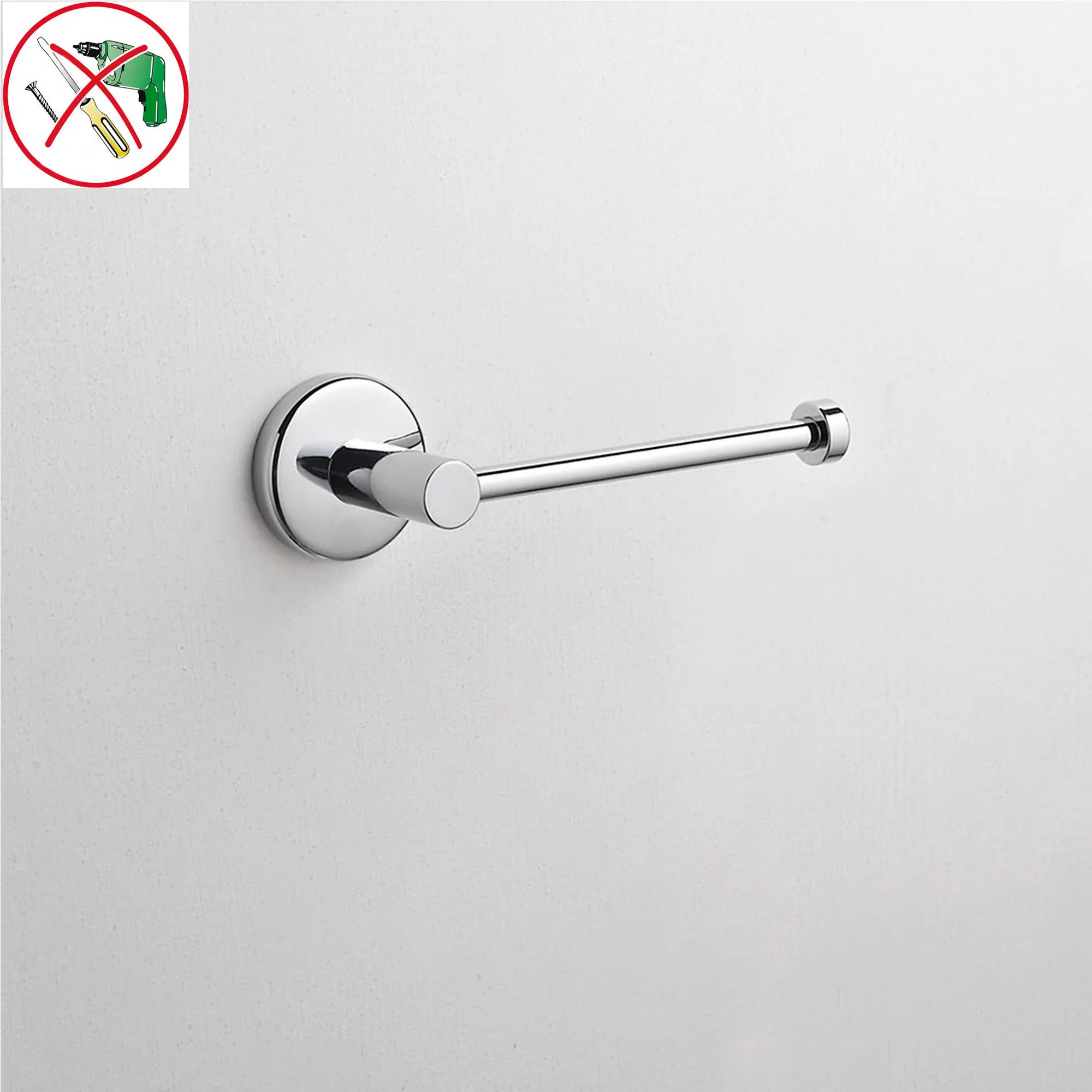 Portarotolo da bagno adesivo 18x6,5xh5,5 cm inox lucido fissaggio adesivo Forte 3 M bagno galvanico di oltre 22 micron inalterabile nel tempo