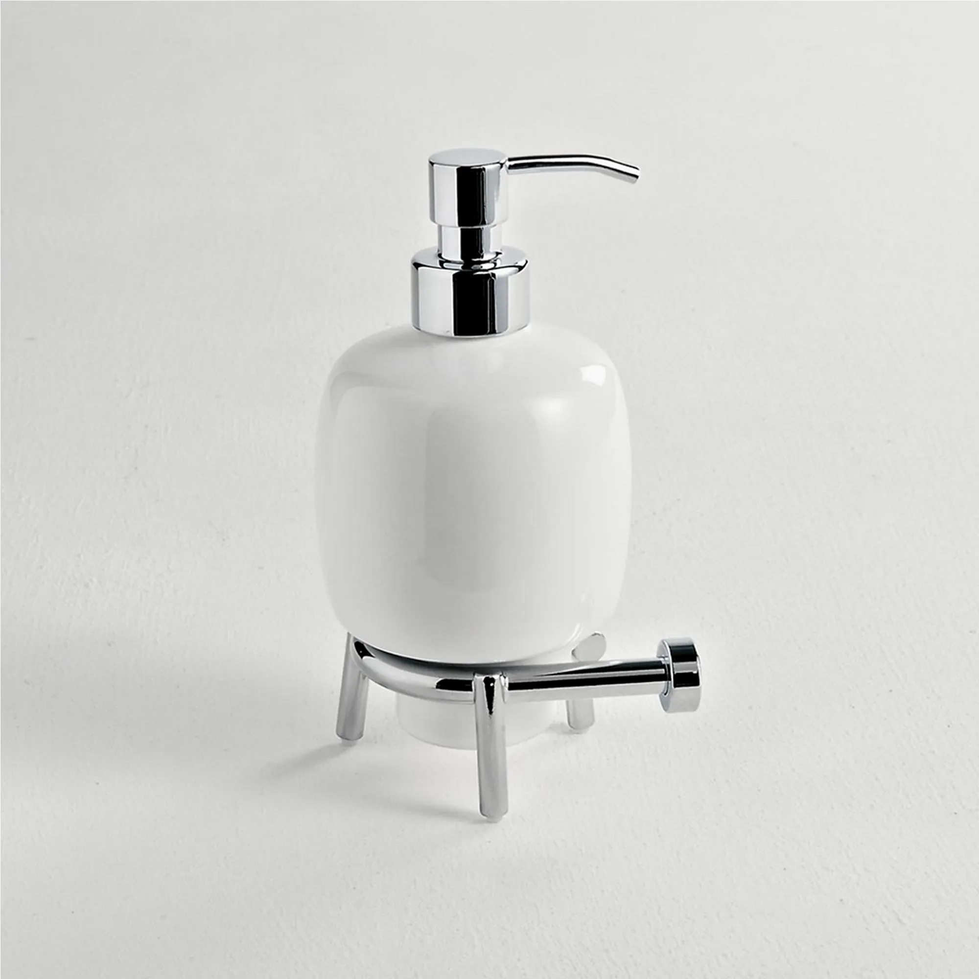 Porta Dispenser in Ceramica d'appoggio Idra 10x8xh18 cm bagno galvanico di oltre 22 micron inalterabile nel tempo