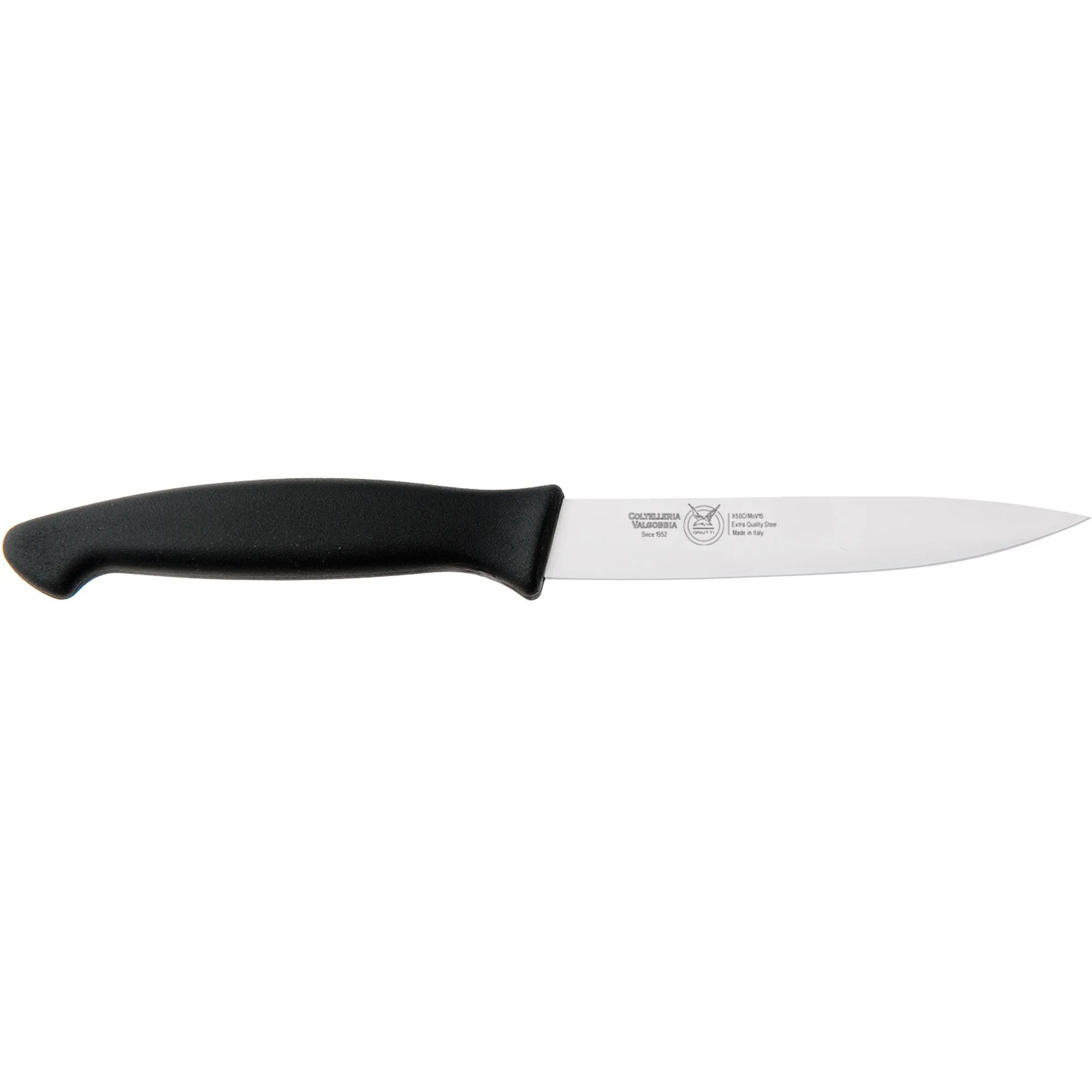 coltello cucina spelucchino cm 11, colore nero , manico in gomma termoplastica