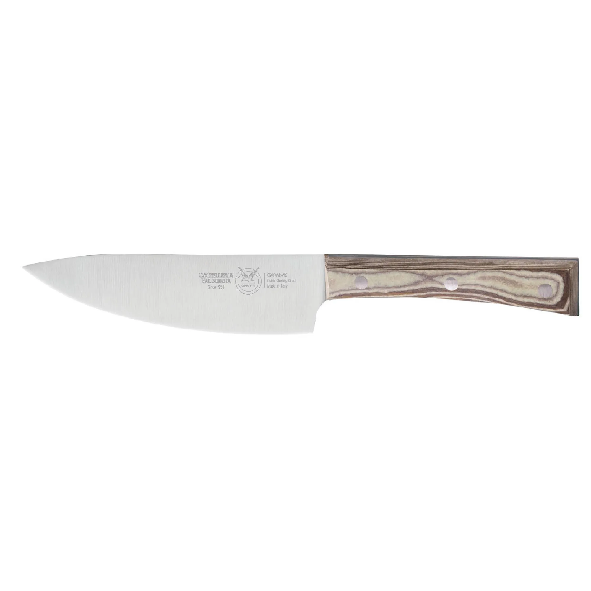 coltello cucina cm 16, colore nocciola, manico in paperstone