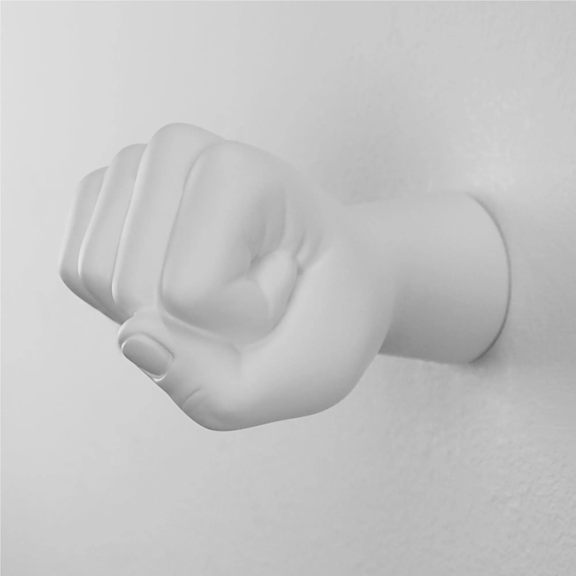 Appendiabiti da parete PUGNO 9x15xh10 cm in resina decorata a mano colore Bianco opaco