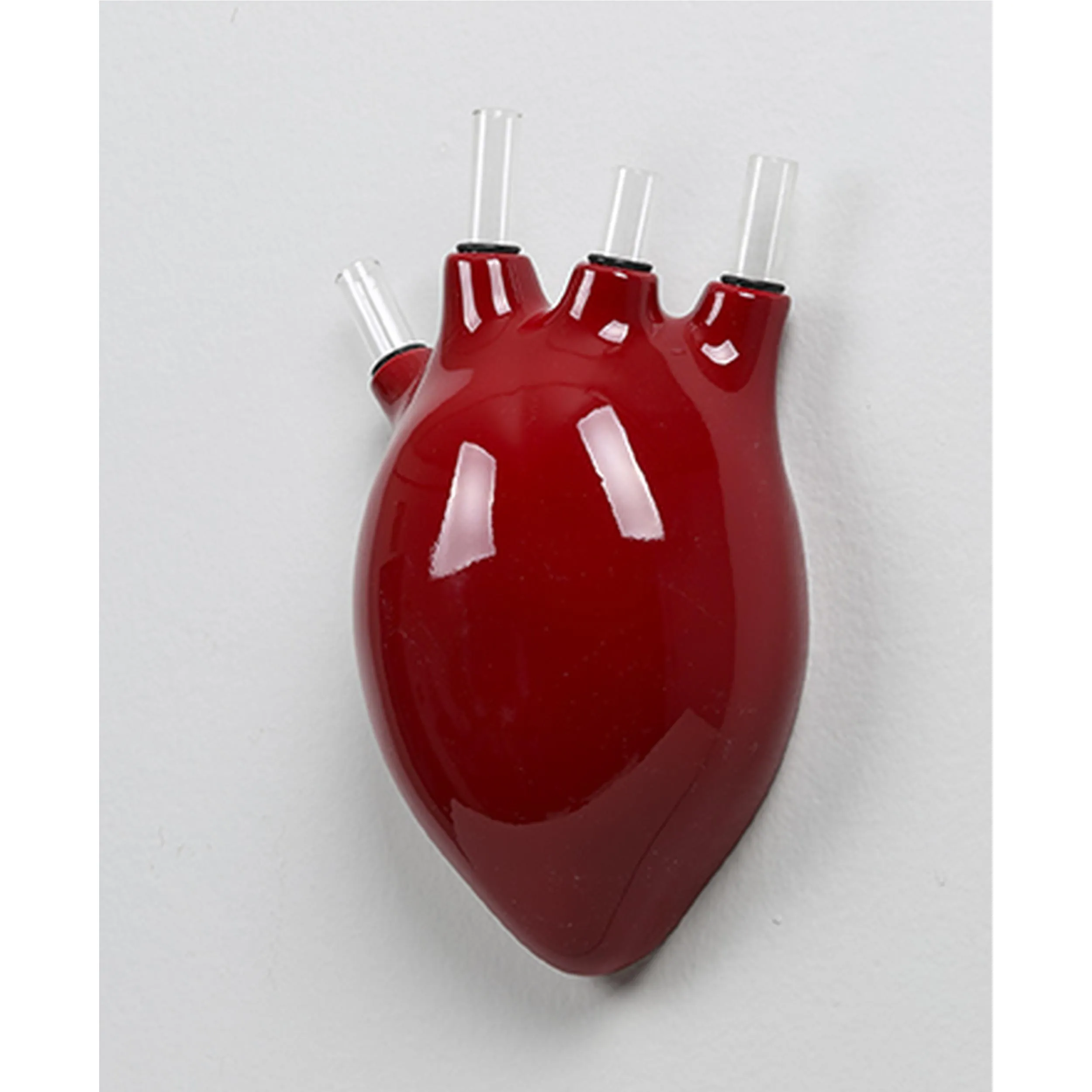 Vaso da Parete portafiori in resina BATTITI 14x9xh23 cm - forma di cuore umano colore bordeaux lucido