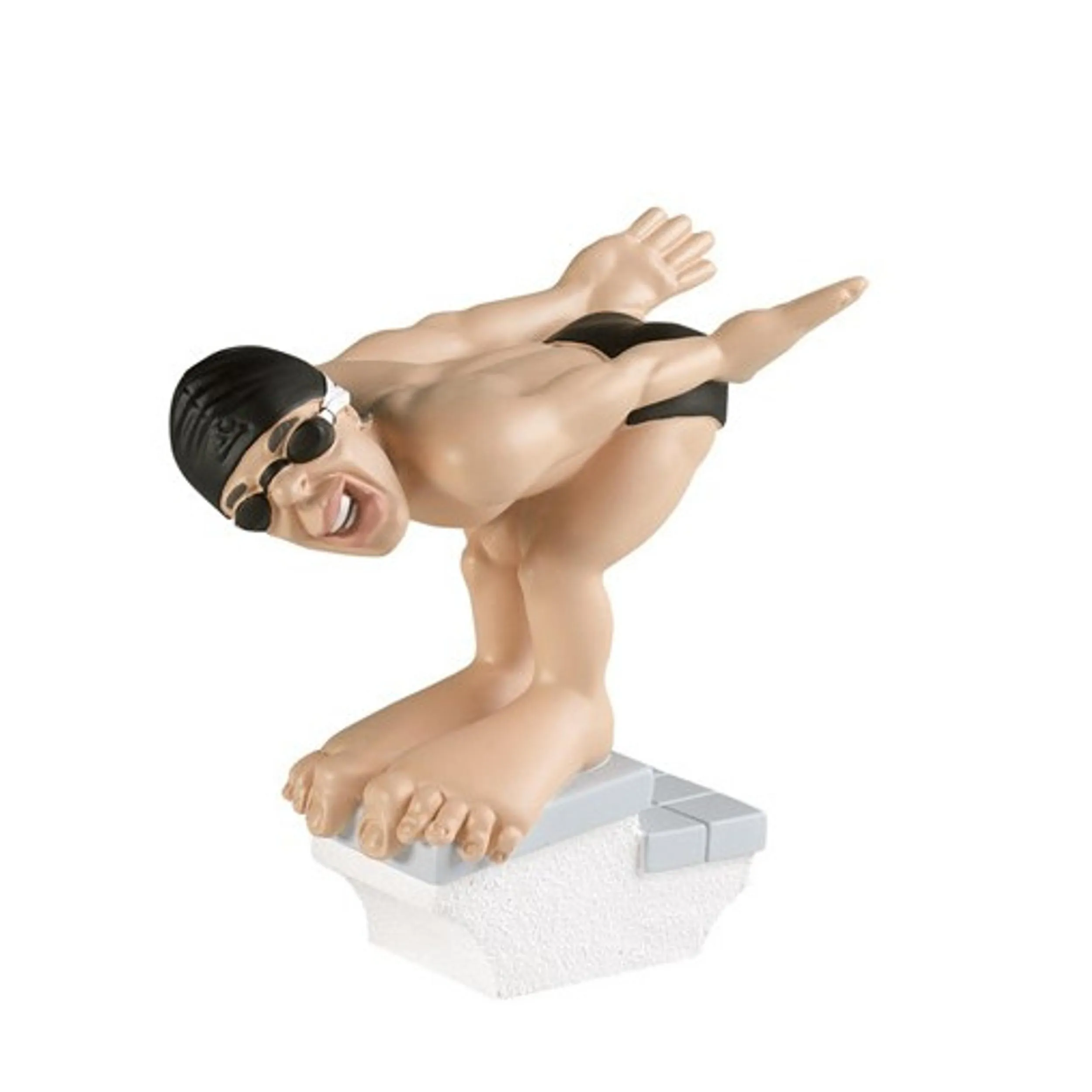 Statua Sport Nuoto h13 cm -peso 1600 gr in resina decorata a mano in Italia colore bianco lucido