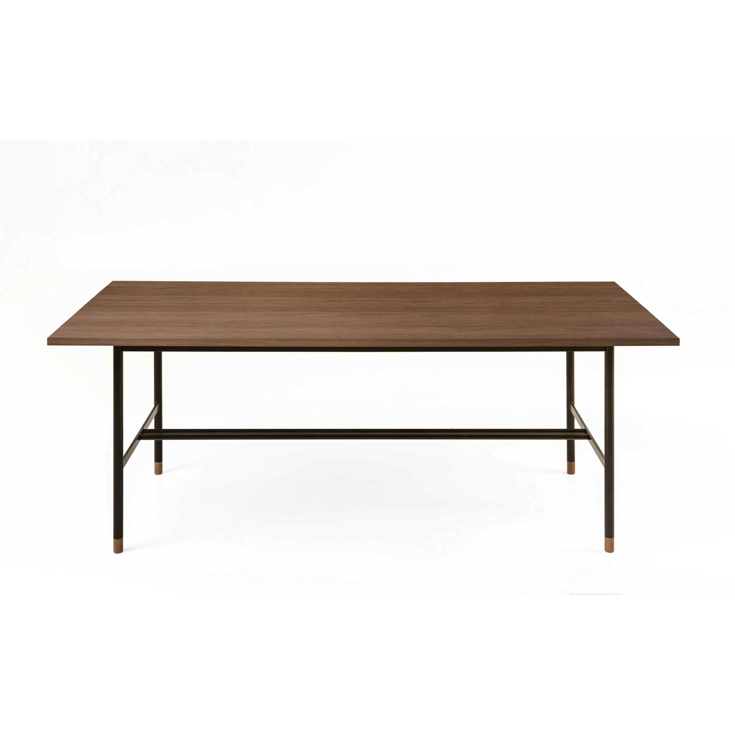 Tavolo da pranzo Jugend Noce in legno ingegnerizzato, acciaio, dimensioni 200 x 95 x h75 cm, peso 36 Kg, finitura noce, nero