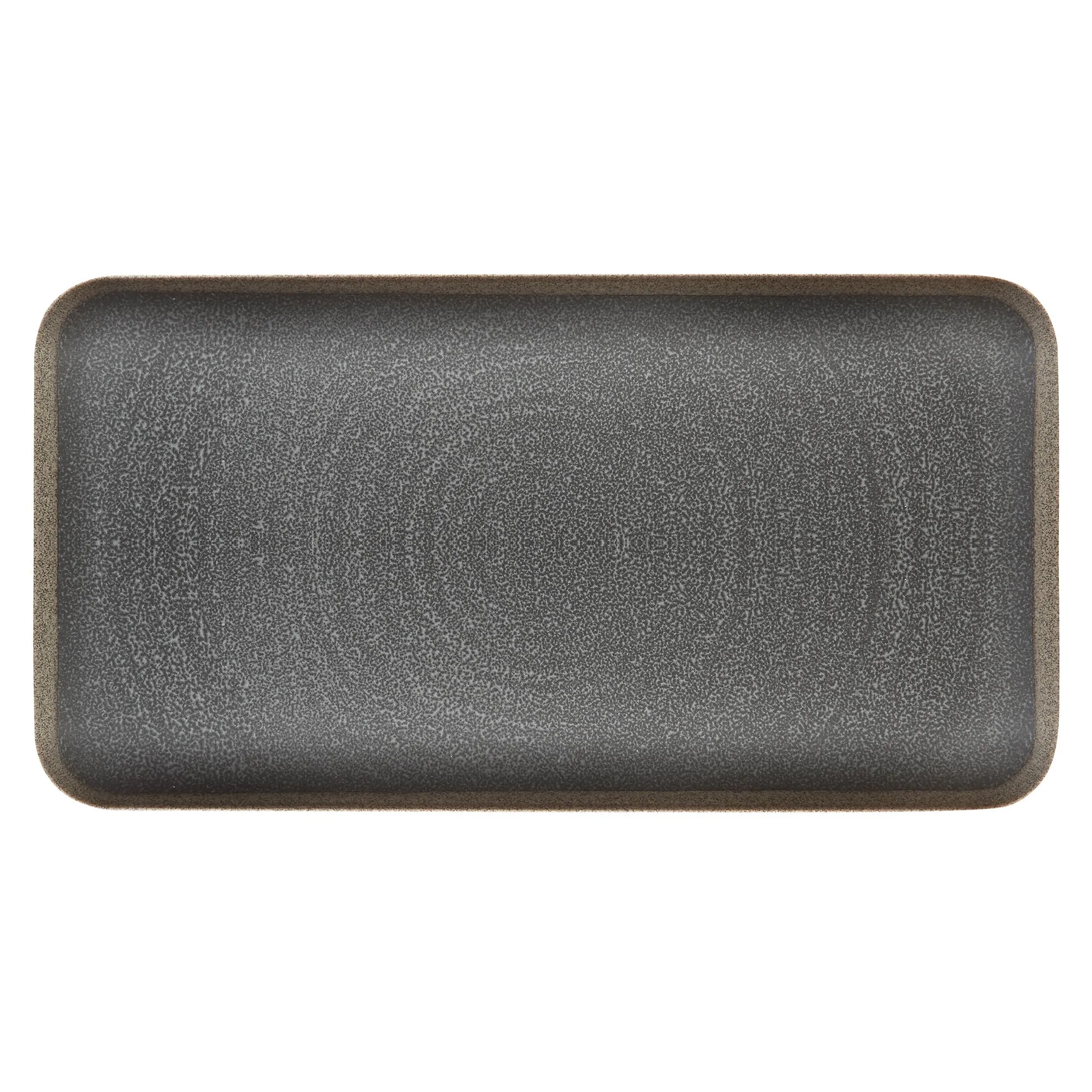 Vassoio rettangolare , da portata in Melamina Rena NEra 39x20xh3 cm certificato per l'uso alimentare BPA free colore Nero Sabbia Vulcanica