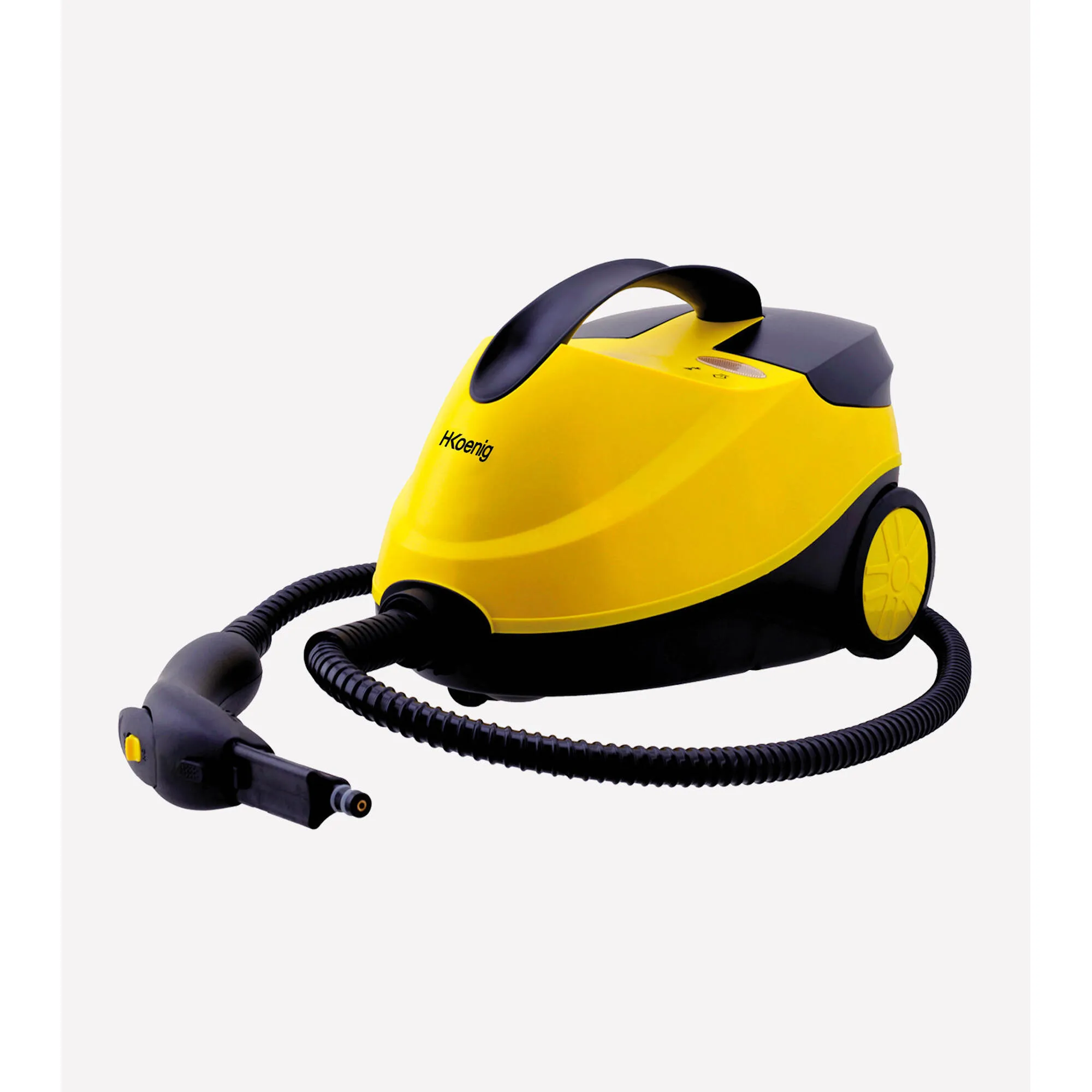 Pulitore a vapore generatore di vapore autonomia 45min, 4 bar di pressione vapore per pulire a fondo capacità 1,5L + Accessori, 2000W, Giallo/Nero