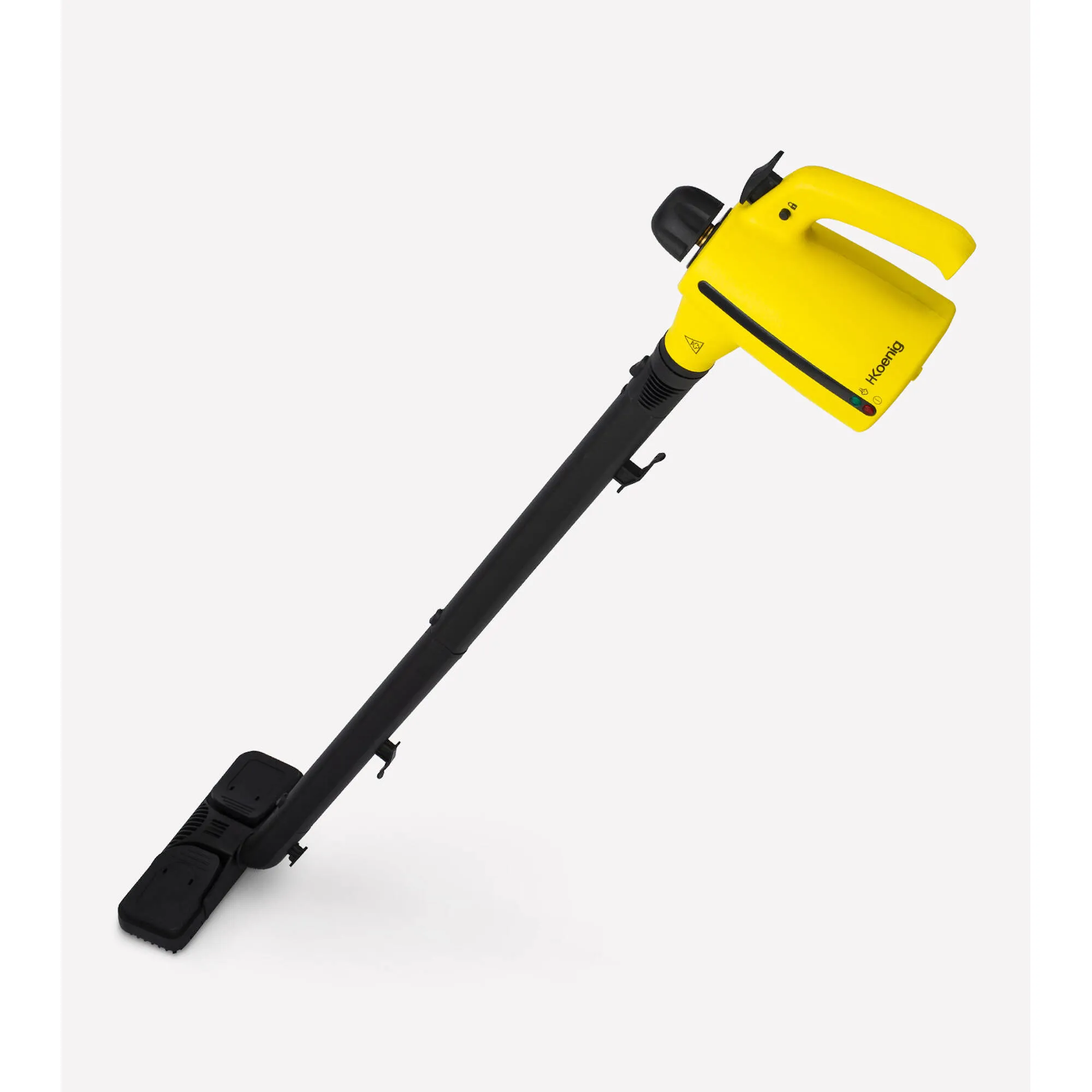 Pulitore a vapore Portatile ideale per pavimenti con estensione + Accessori, Multiuso, 31,49x11,99xh 22.99 cm 3.5 bars, 350ml, 1050W, Nero/Giallo