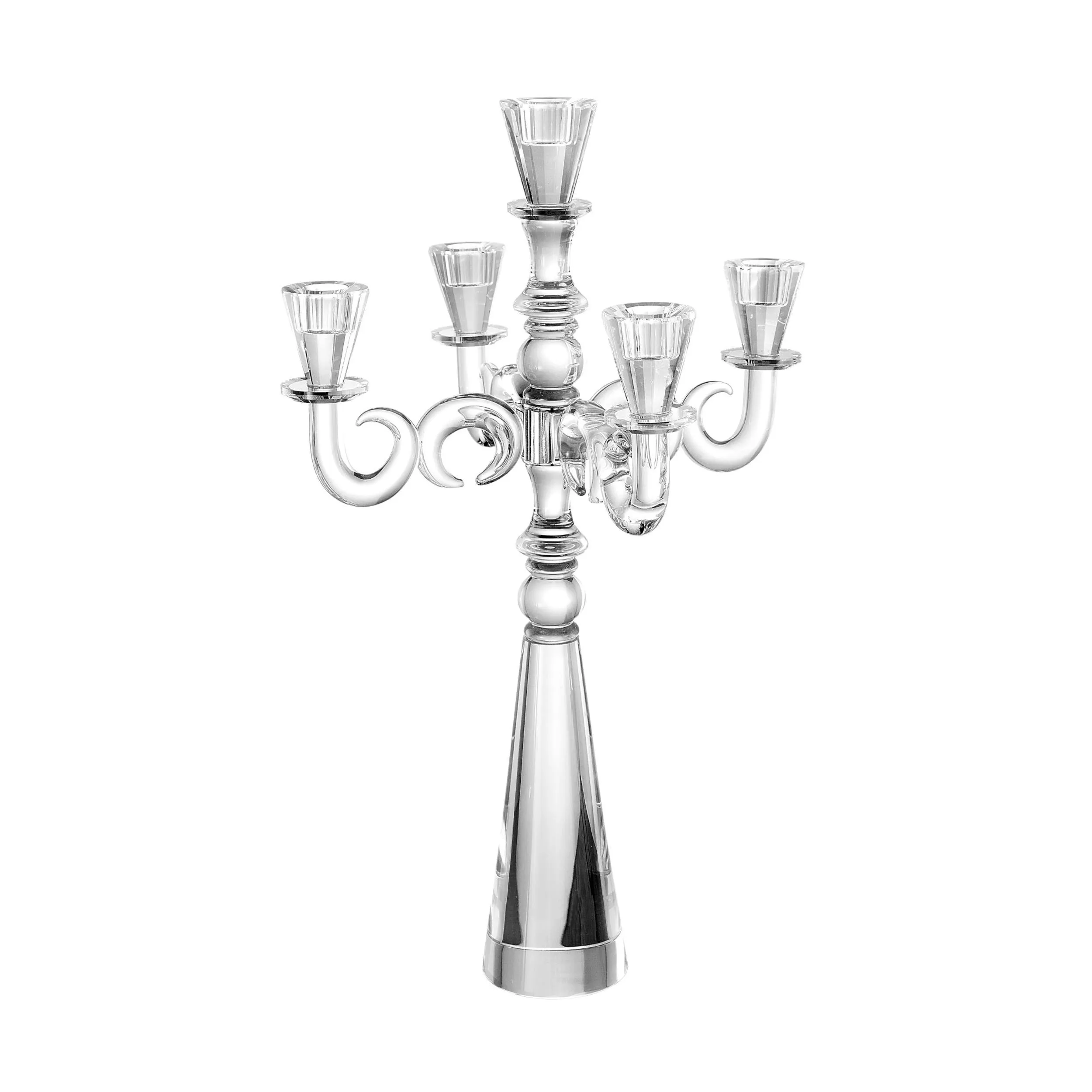 Candelabro Cristallo 5 fiamme in cristallo dimensioni 34x34xh 53 cm uno colore trasparente, cristallo K9