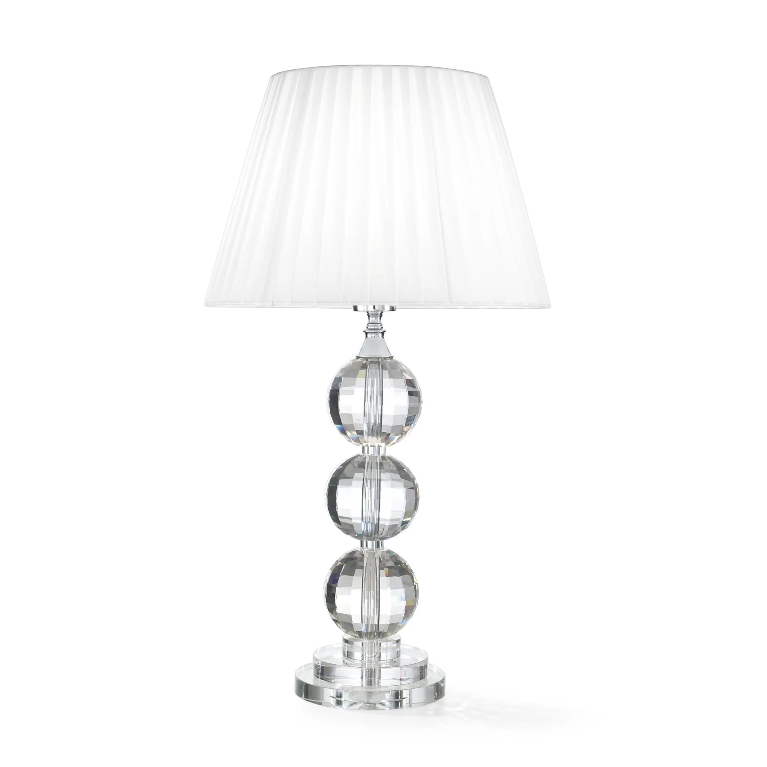 Lampada da tavolo in cristallo PIANETI H 64 cm con paralume Quadrato Colore bianco