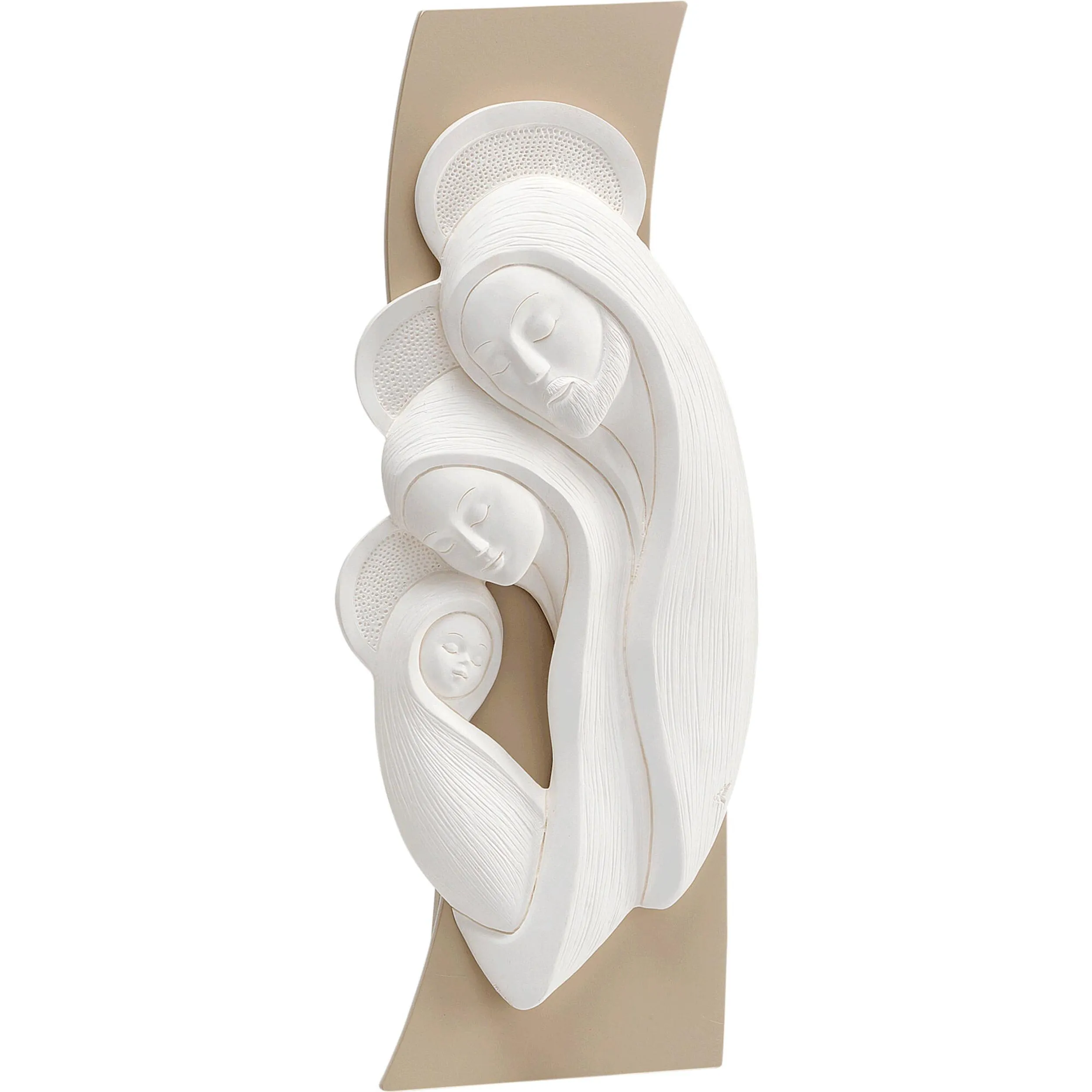 Famiglia Piccola bianco luna in resina e legno 6x16 cm colore bianco