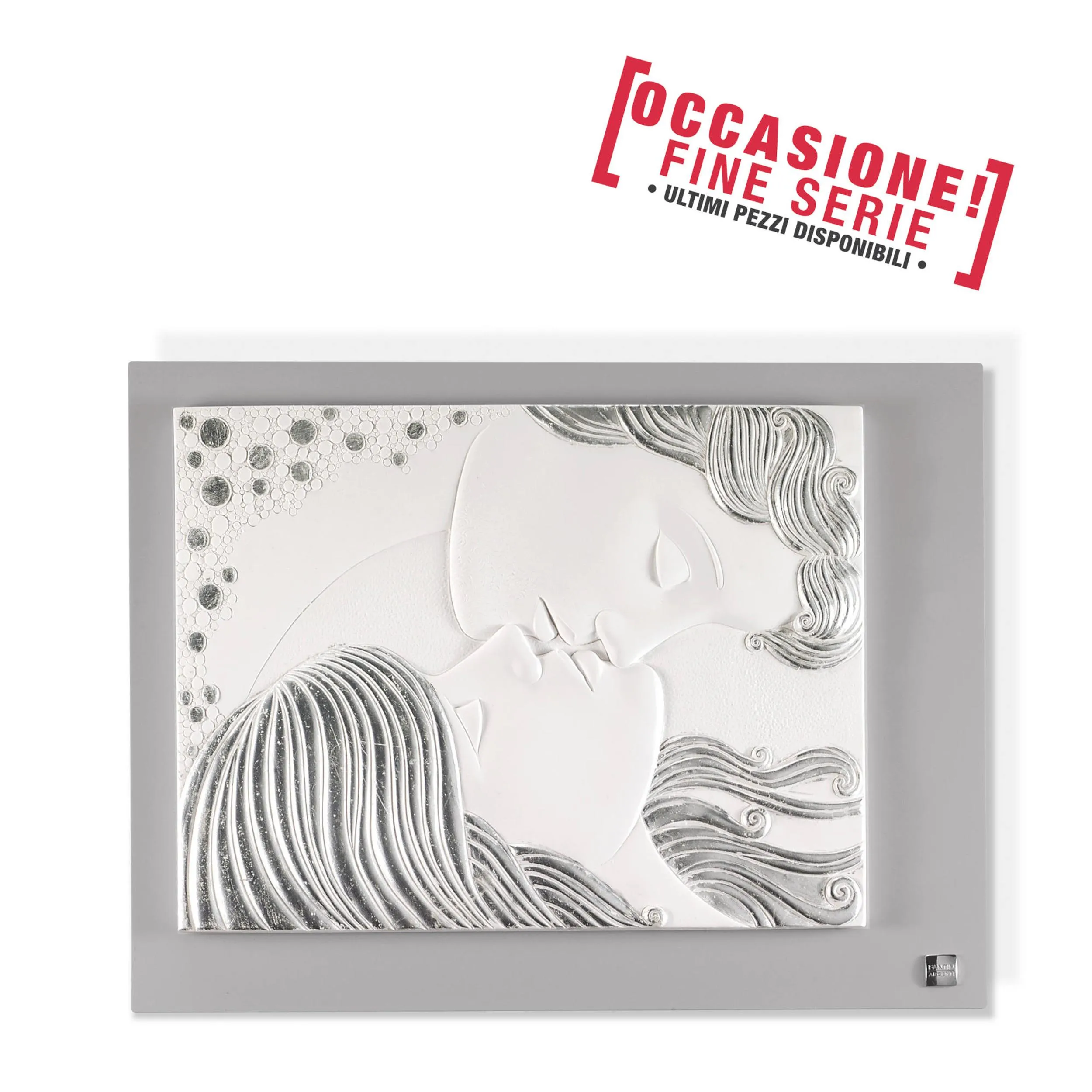 Quadro innamorati in argento Piccolo 15,5x12,5 cm immagine in Foglia di Argento può essere appeso o appoggiato