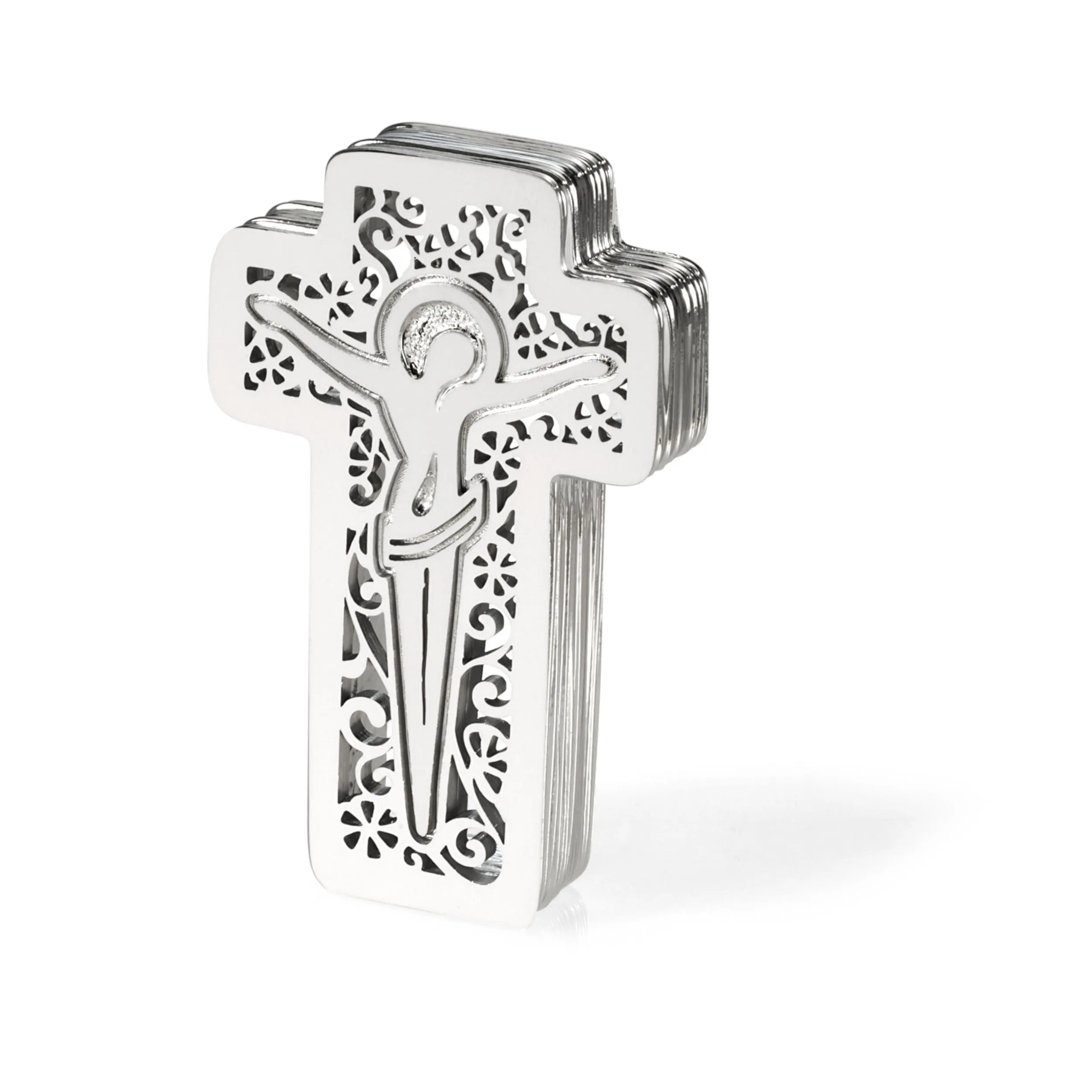 Cristo comunione cresima Bianco Argento 10xh16,5 cm in scatola regalo , bomboniera