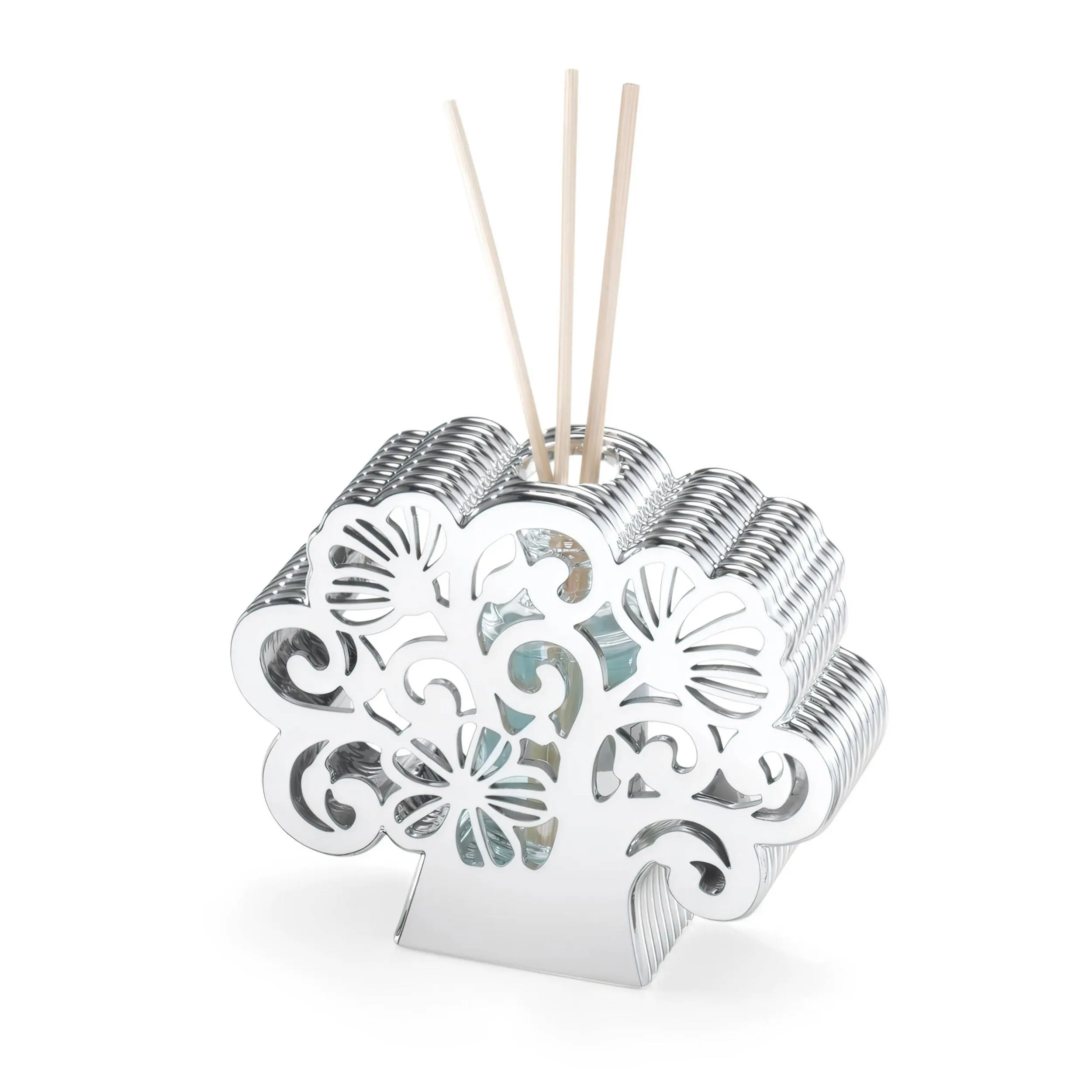Profumatore bianco e argento ALBERO DELLA VITA in argento 10x12xh4,5 cm per comunione in scatola regalo , bomboniera