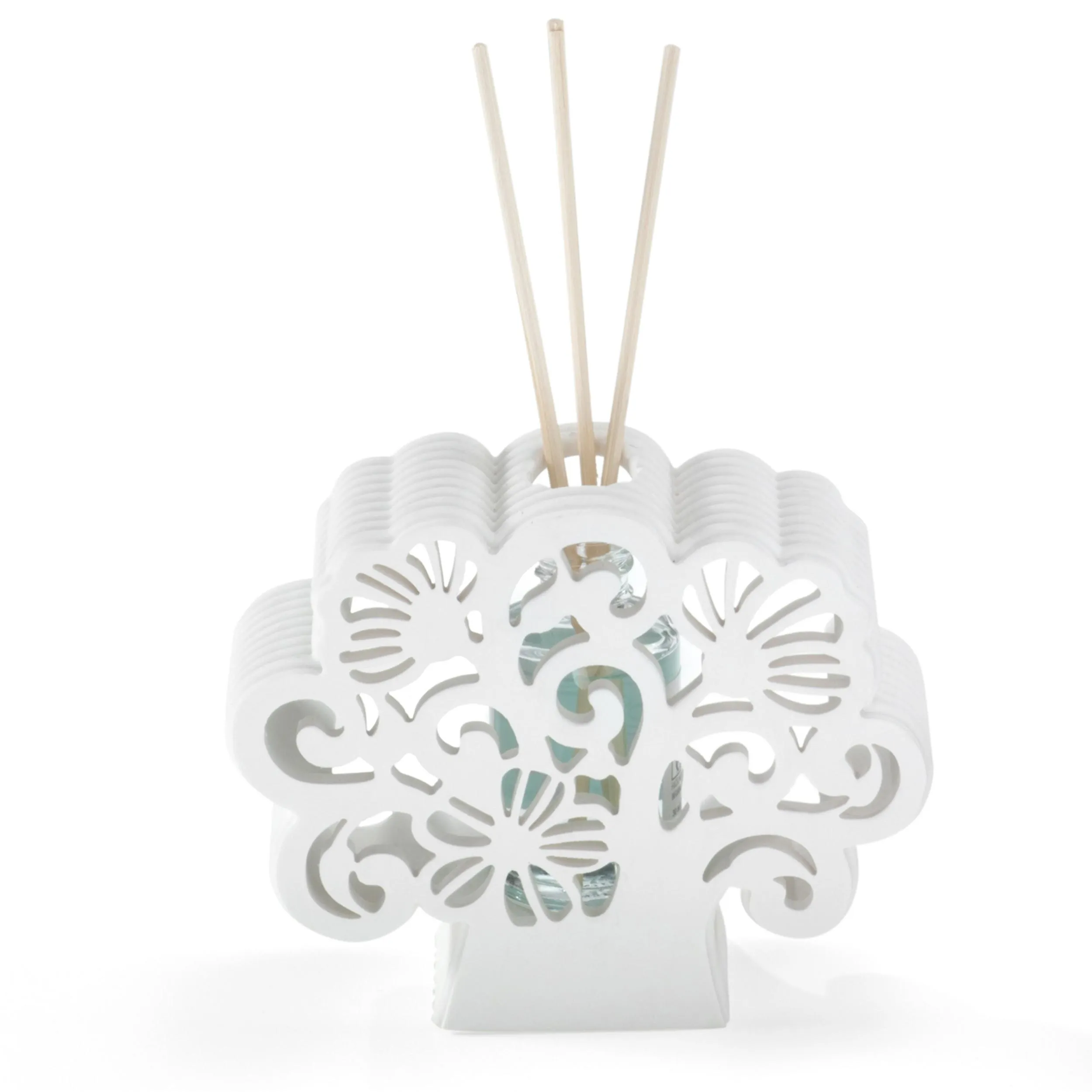 Profumatore bianco luna ALBERO DELLA VITA in argento 10x12xh4,5 cm per comunione in scatola regalo , bomboniera