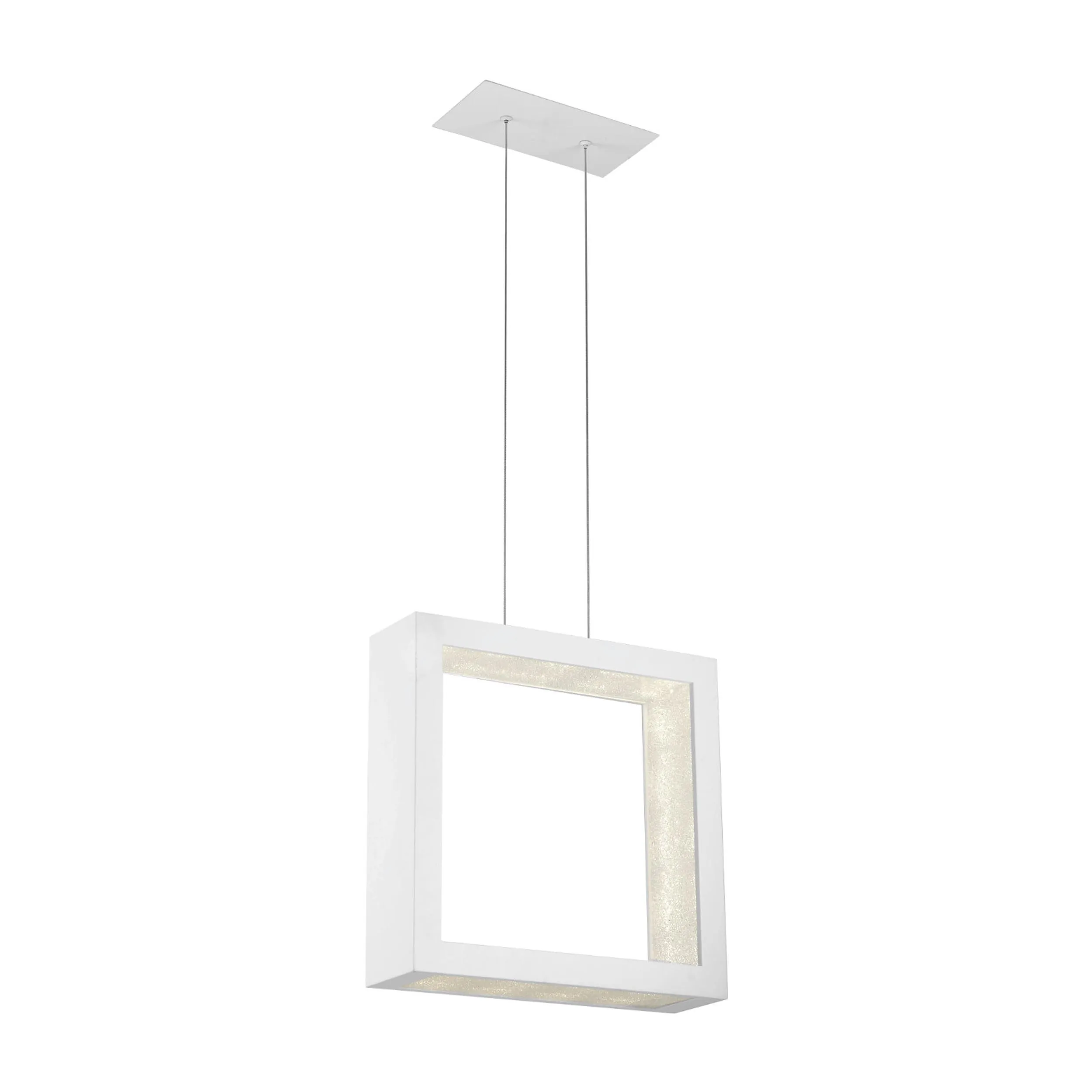 Lampada a sospensione a LED ANCLE in acciaio e policarbonato 40x40xh120 cm MAX - 40 W- 3880 Lumen Laccato bianco