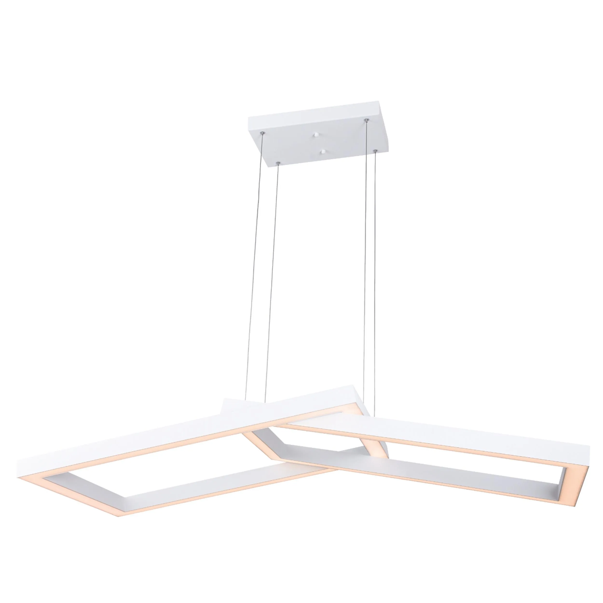 Lampada a sospensione a LED balance in acciaio e policarbonato 120x50xh120 cm - 96 W- 5125 Lumen - dimmerabile bianco