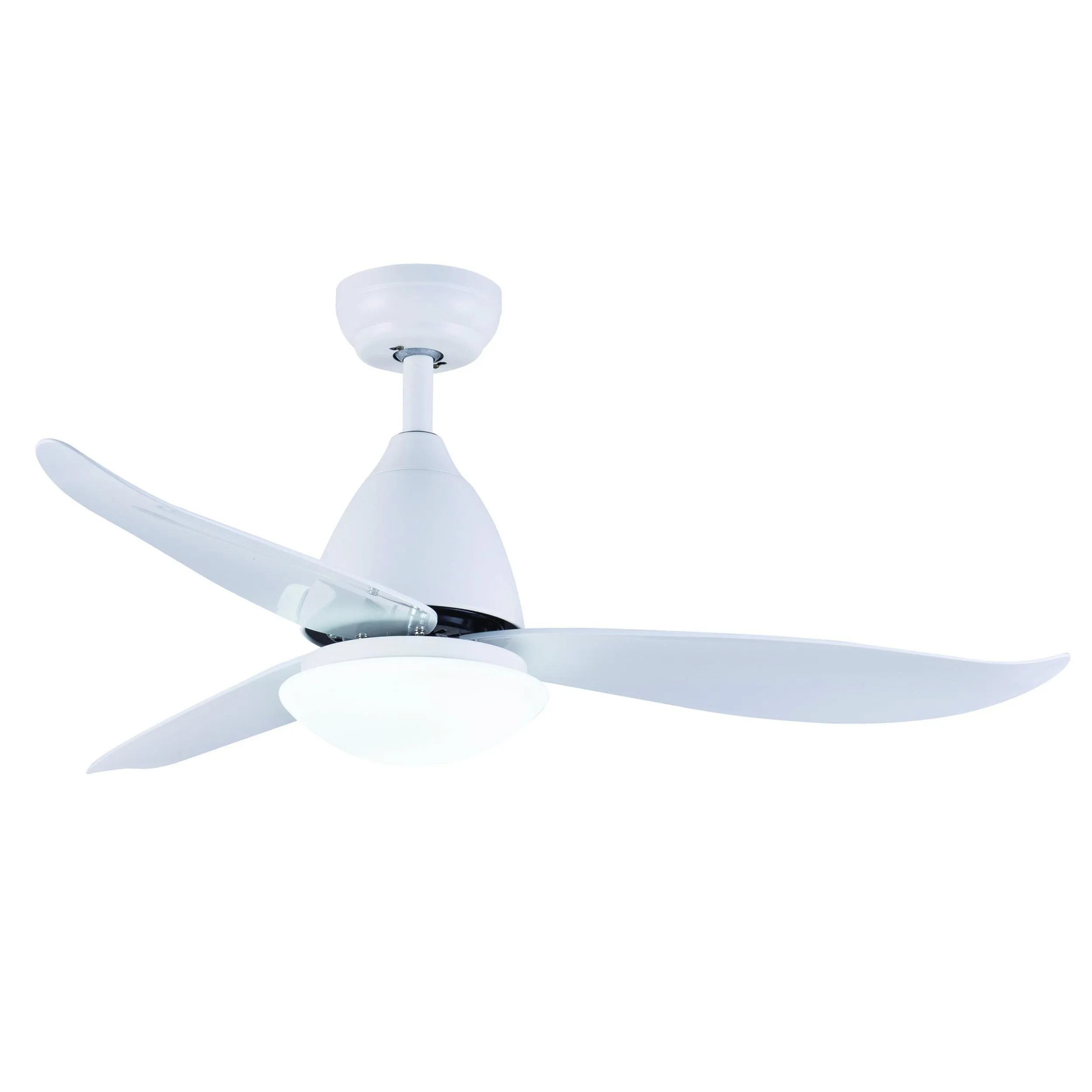 Ventilatore da soffitto acciaio e Pale in ABS design KONA con telecomando 1168xh380-500 mm max con luce 24 W colore Bianco