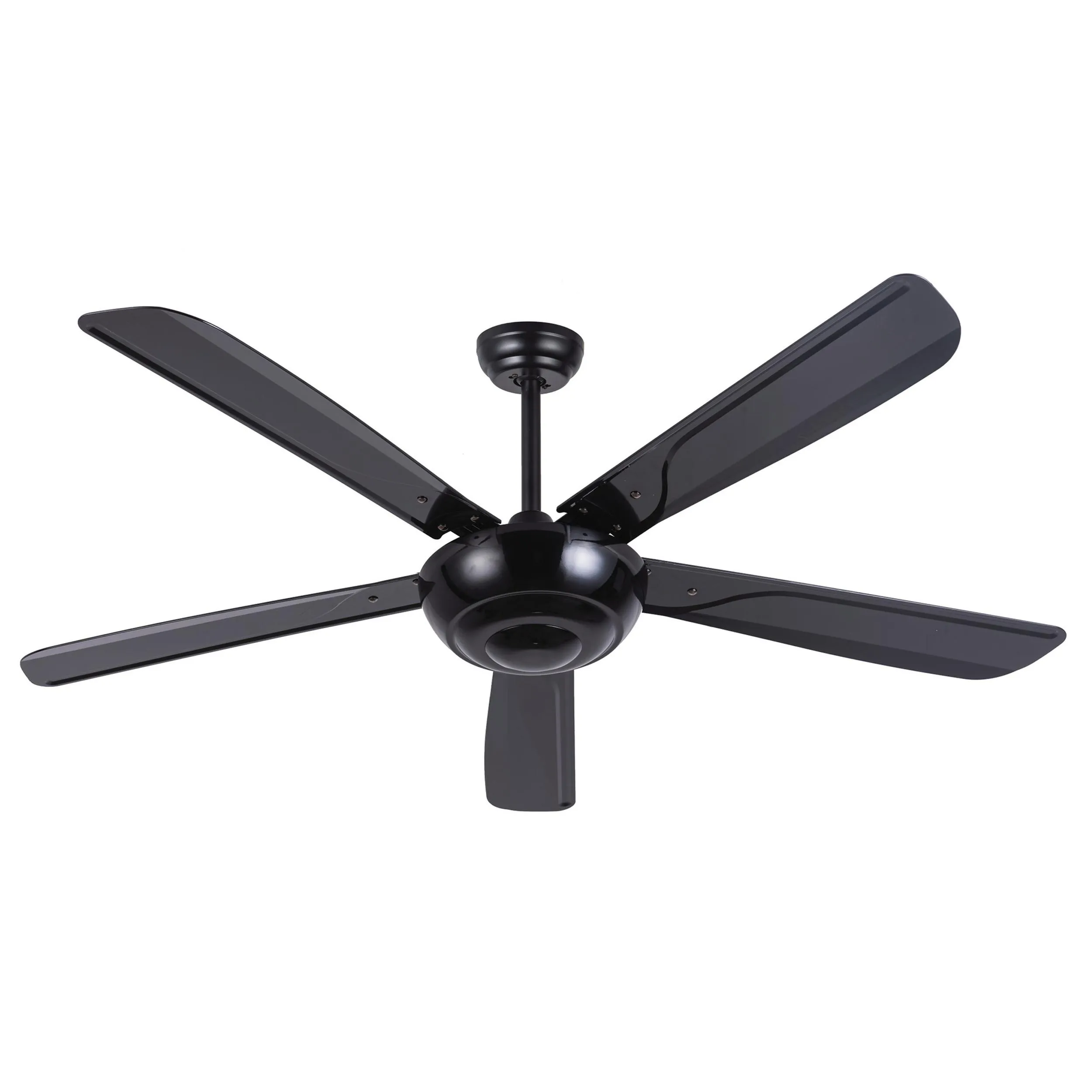 Ventilatore da soffitto acciaio e Pale in ABS XL MONSOON con telecomando 1422xh280-400 mm max colore NERO