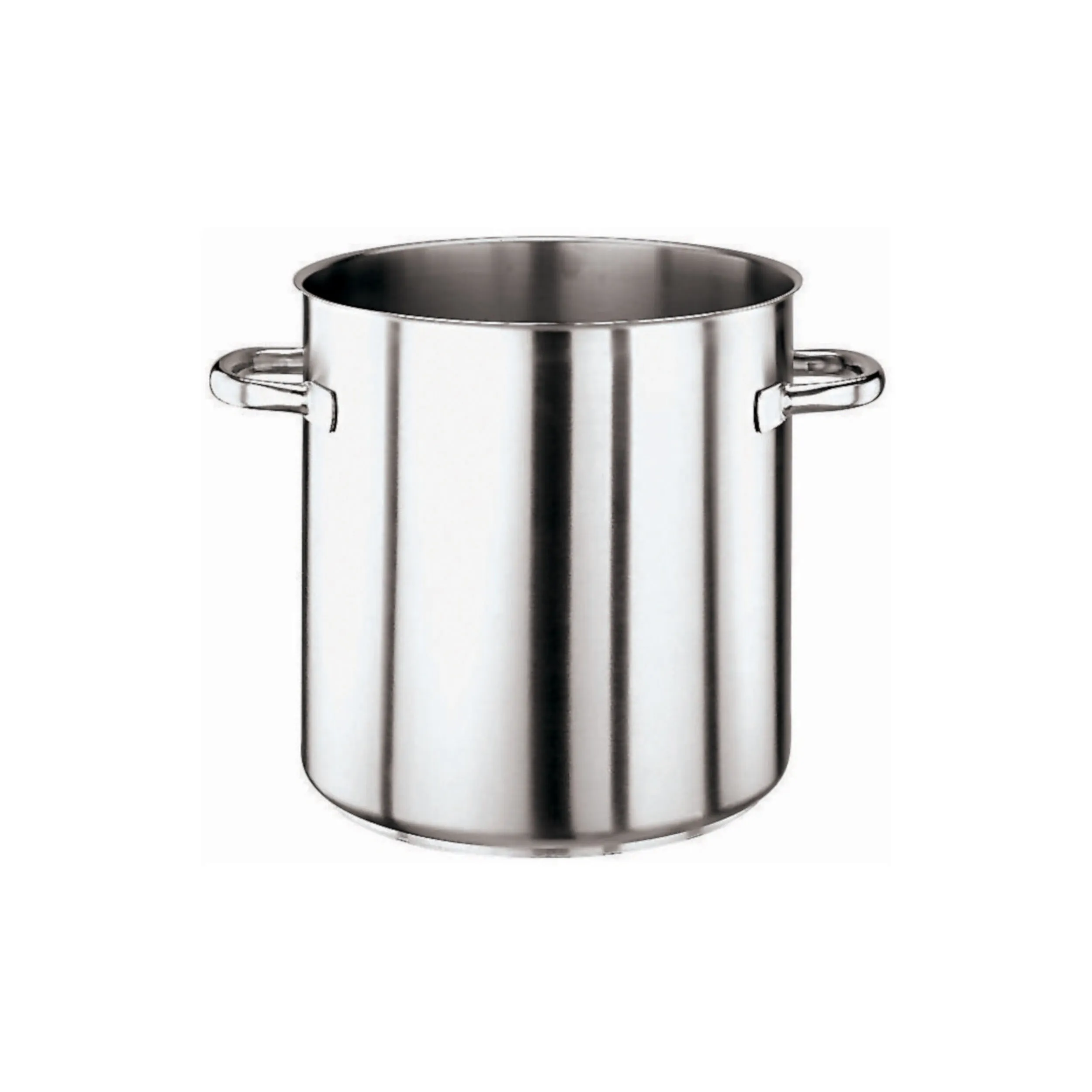 Pentola Alta inox 18/10 con fondo termodiffusore sandwich 3 strati inox alluminio inox 16xh16cm - Lt 3,2 peso 0,9 kg Serie 1000 Inox, esterno satinato bordo lucido