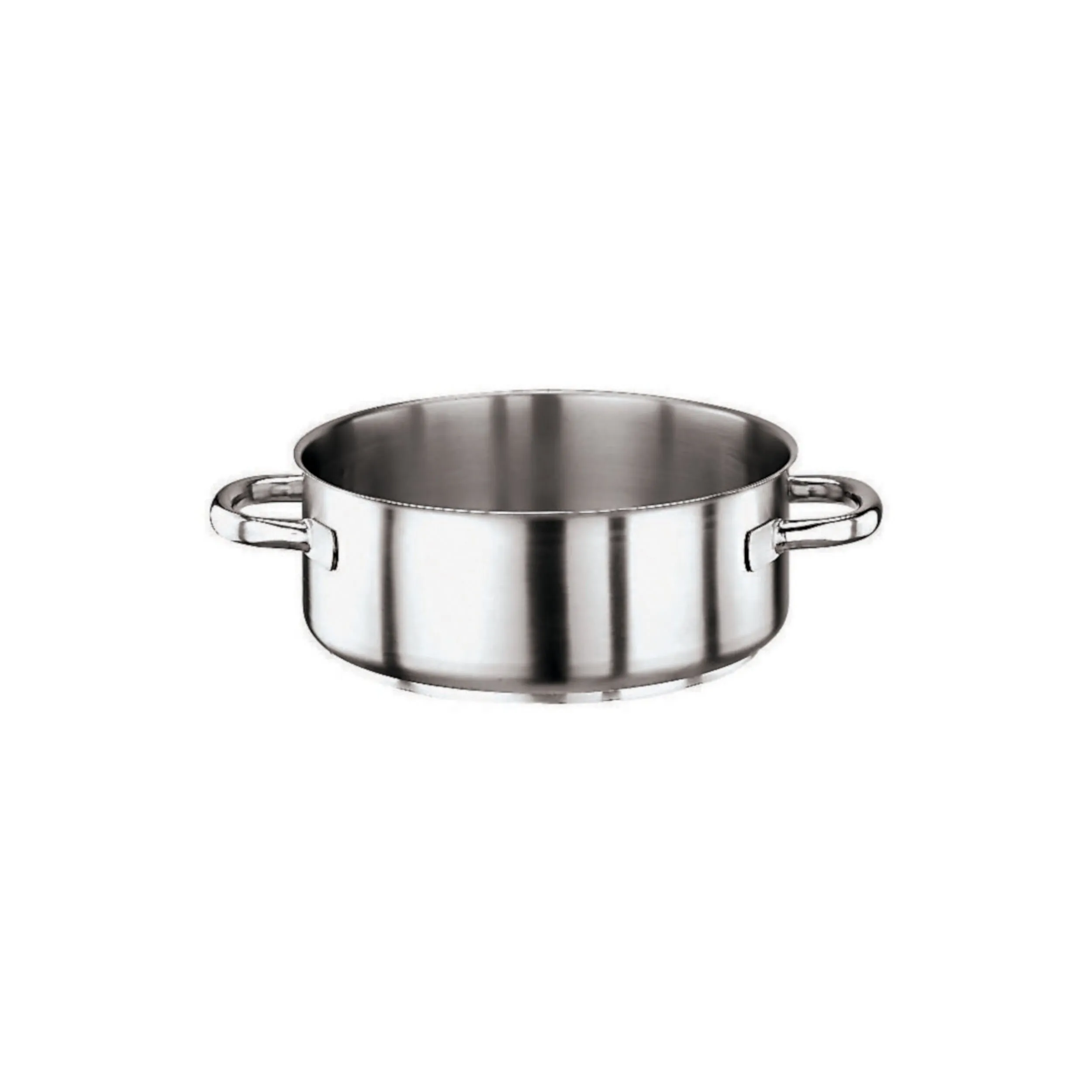 Casseruola Bassa 2 Maniglie 16xh 6,5 cm - Lt 1,3 - peso 0,67 kg Serie 1000 Inox fondo termodiffusore sandwich a tre strati (inox-alluminio-inox)