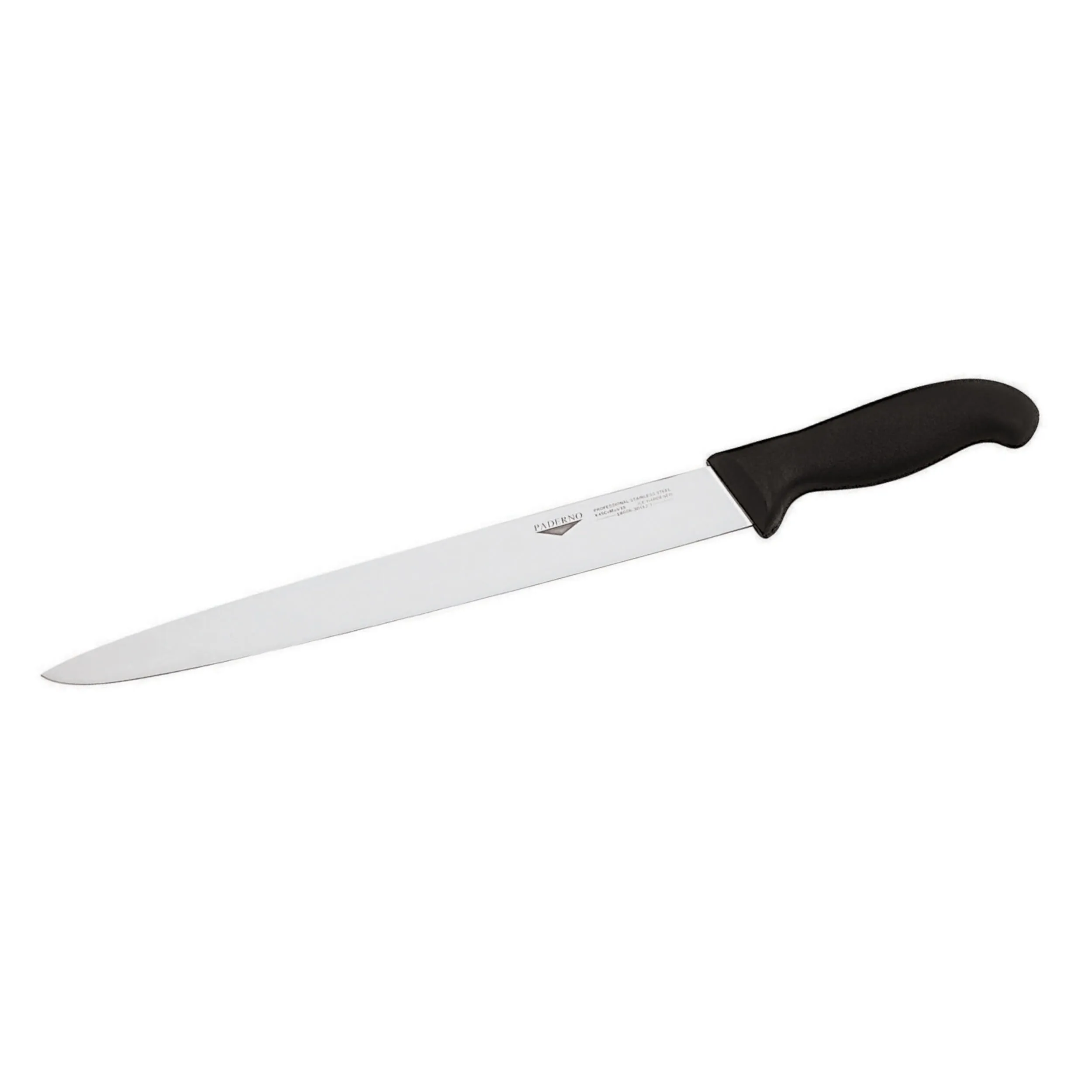 Coltello Affettare Cm 30 Manico Nero Coltelleria Serie Tranciata, peso 0,24 kg