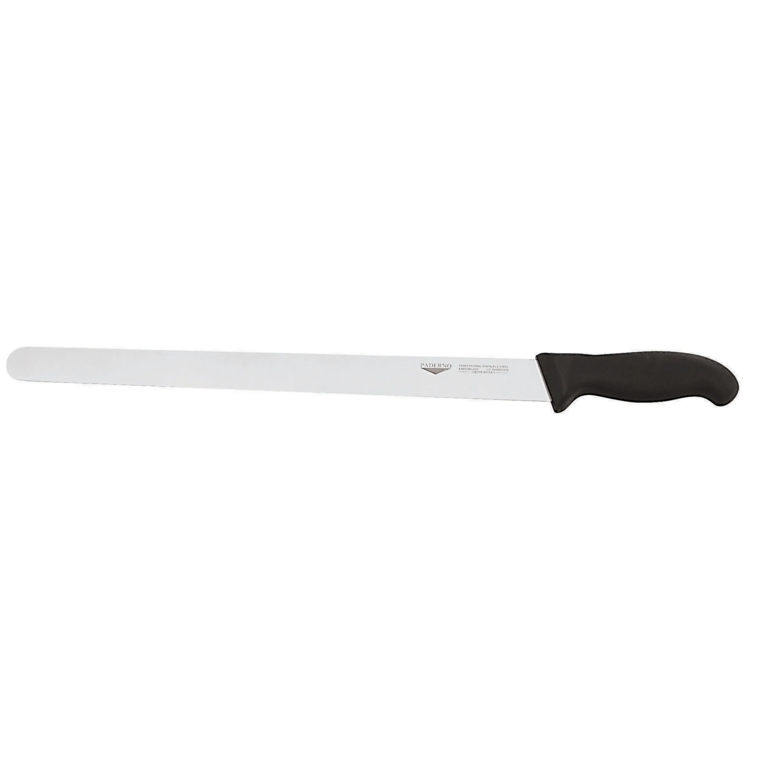 Coltello Prosciutto Cm36 Manico Nero Coltelleria Serie Tranciata, peso 0,25 kg