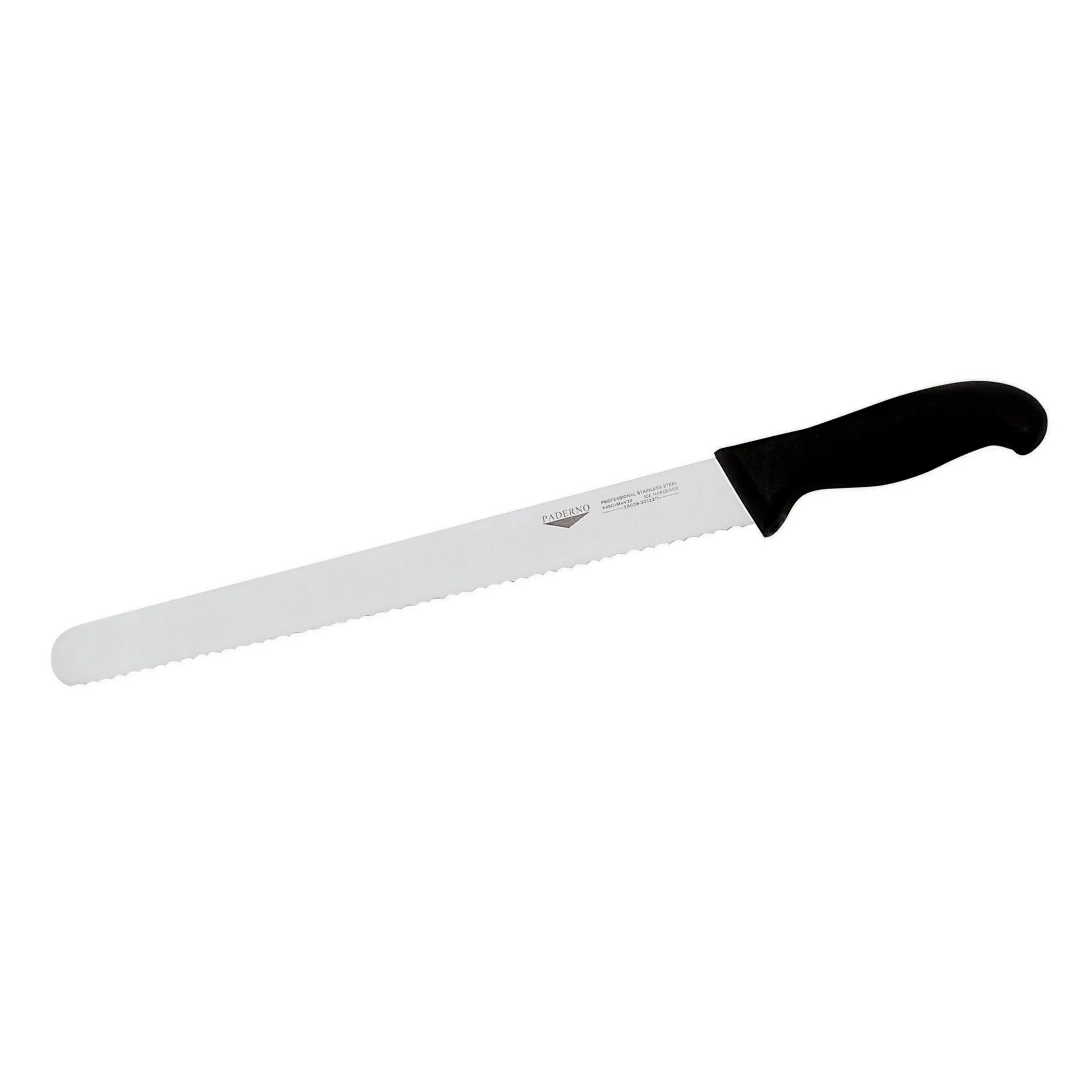 Coltello Pane Cm 25 Manico Nero Coltelleria Serie Tranciata, peso 0,19 kg