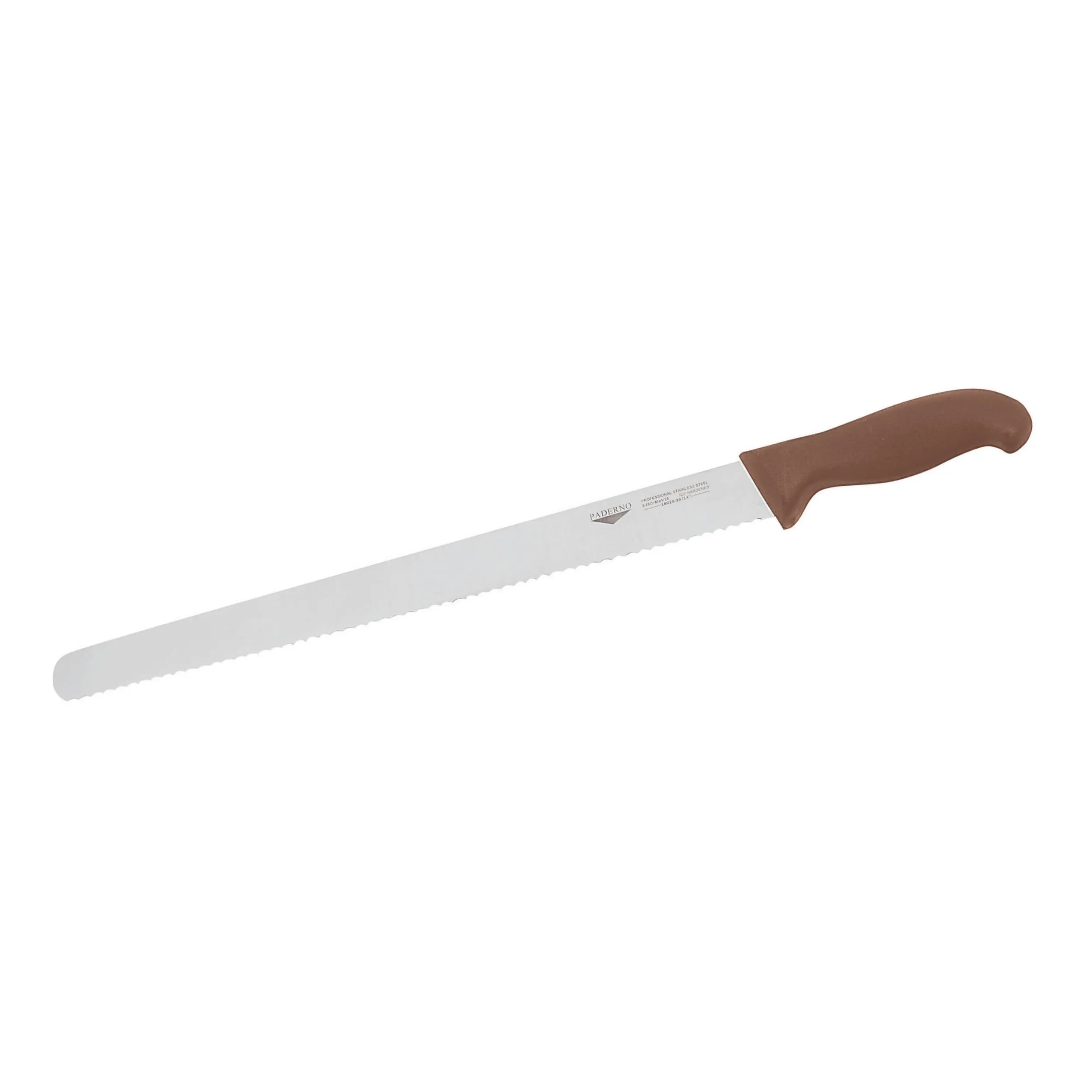 Coltello Pane Cm 25 Manico Marrone Coltelleria Serie Tranciata, peso 0,18 kg