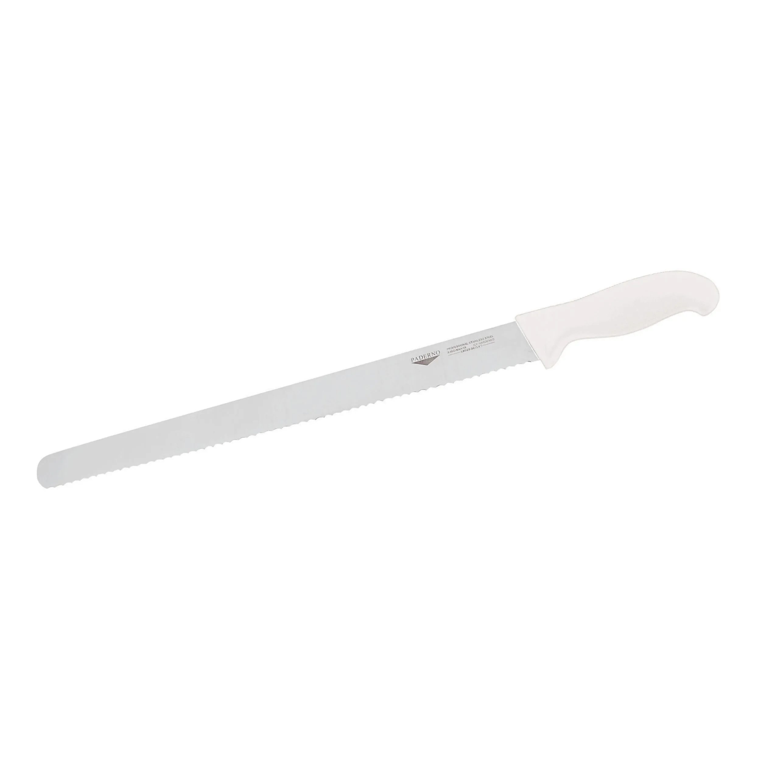 Coltello Pane Cm 21 Manico Bianco Coltelleria Serie Tranciata, peso 0,15 kg